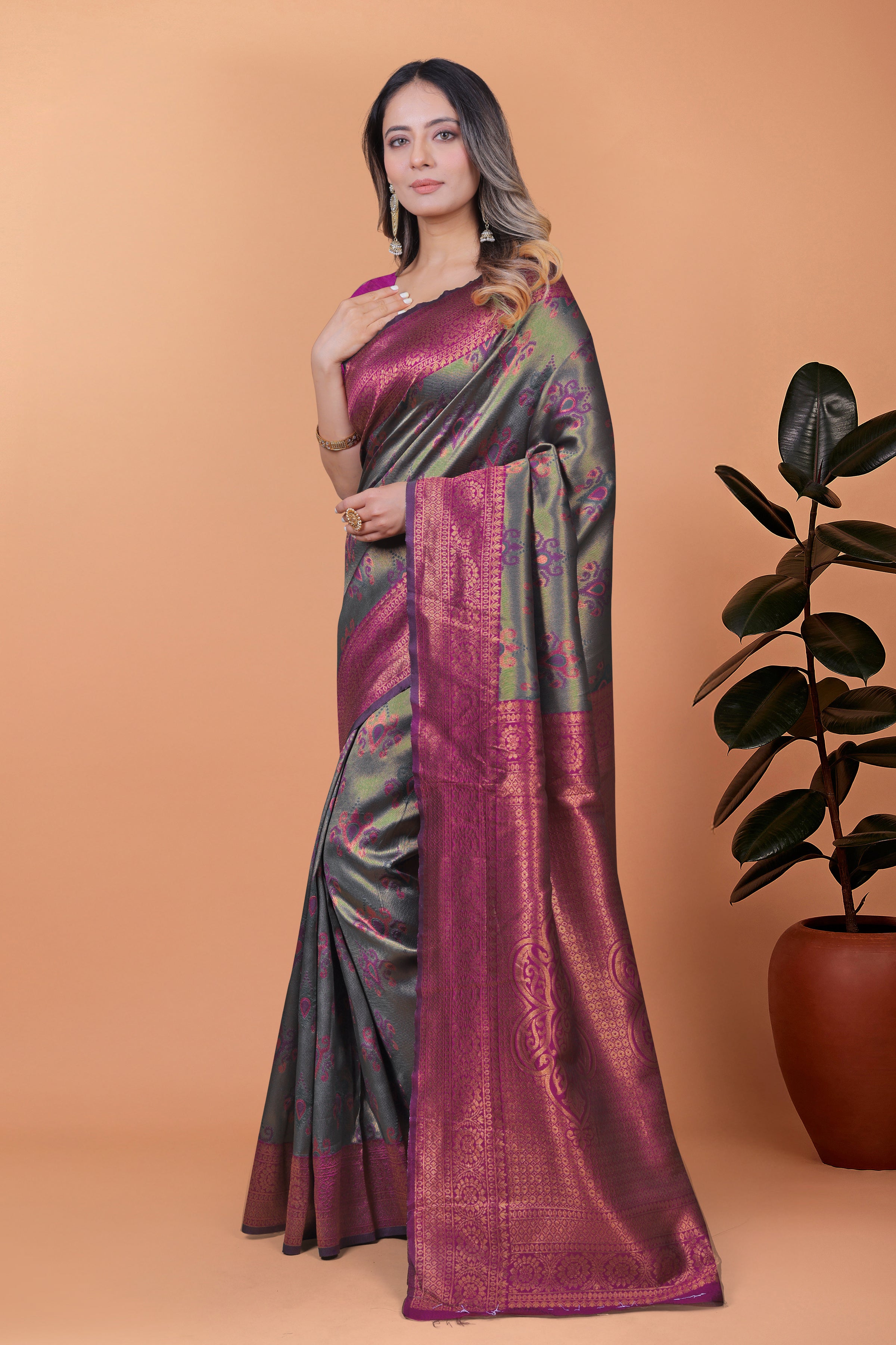 Royal Radiance Banarasi Silk Saree with 8 color option