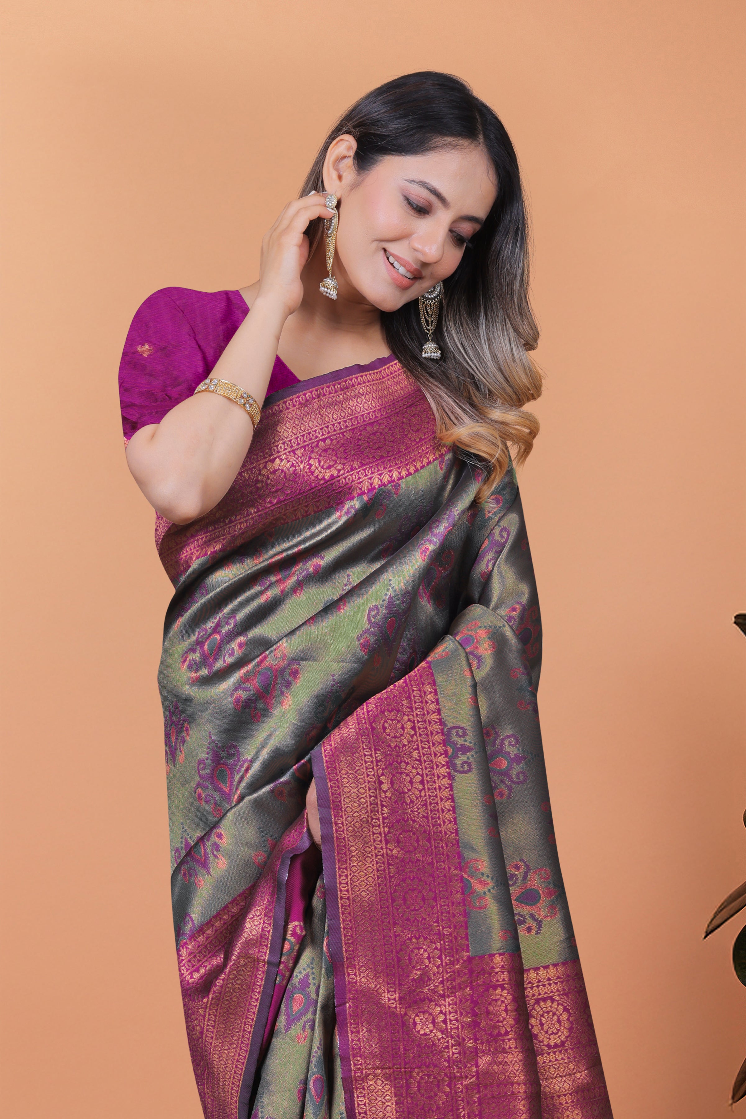 Royal Radiance Banarasi Silk Saree with 8 color option