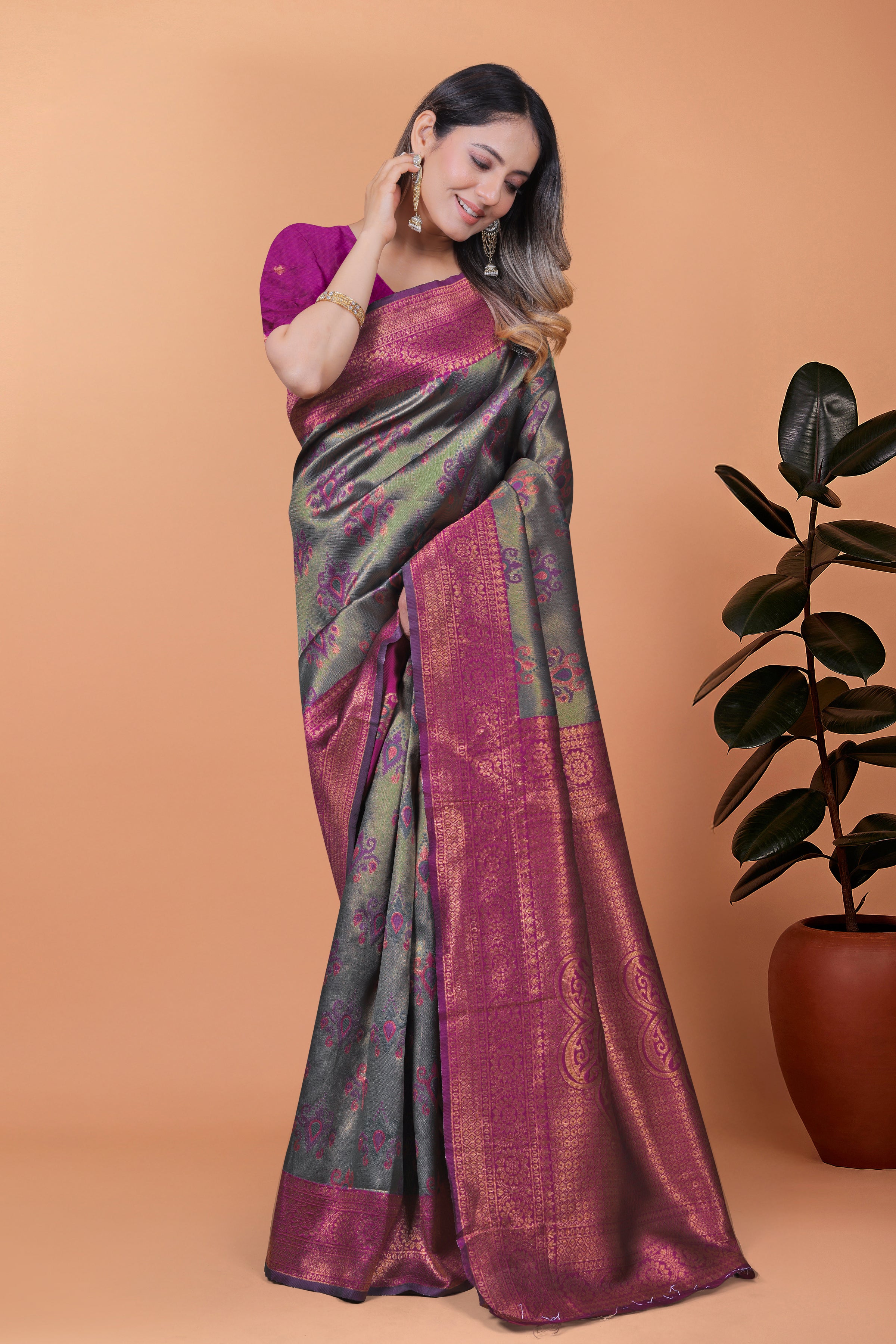 Royal Radiance Banarasi Silk Saree with 8 color option