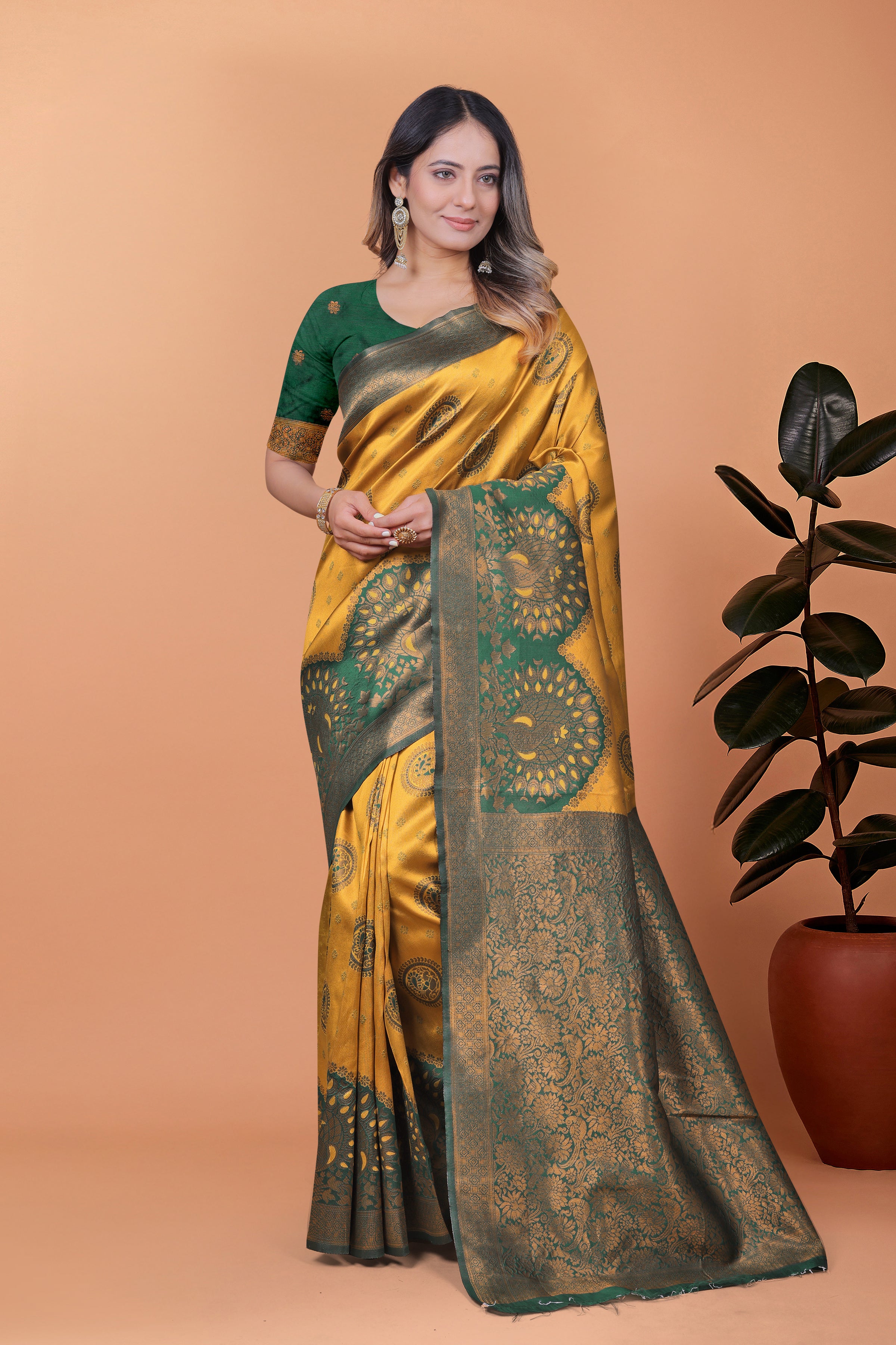 Banarasi Saree with Plum Borders with 8 Color