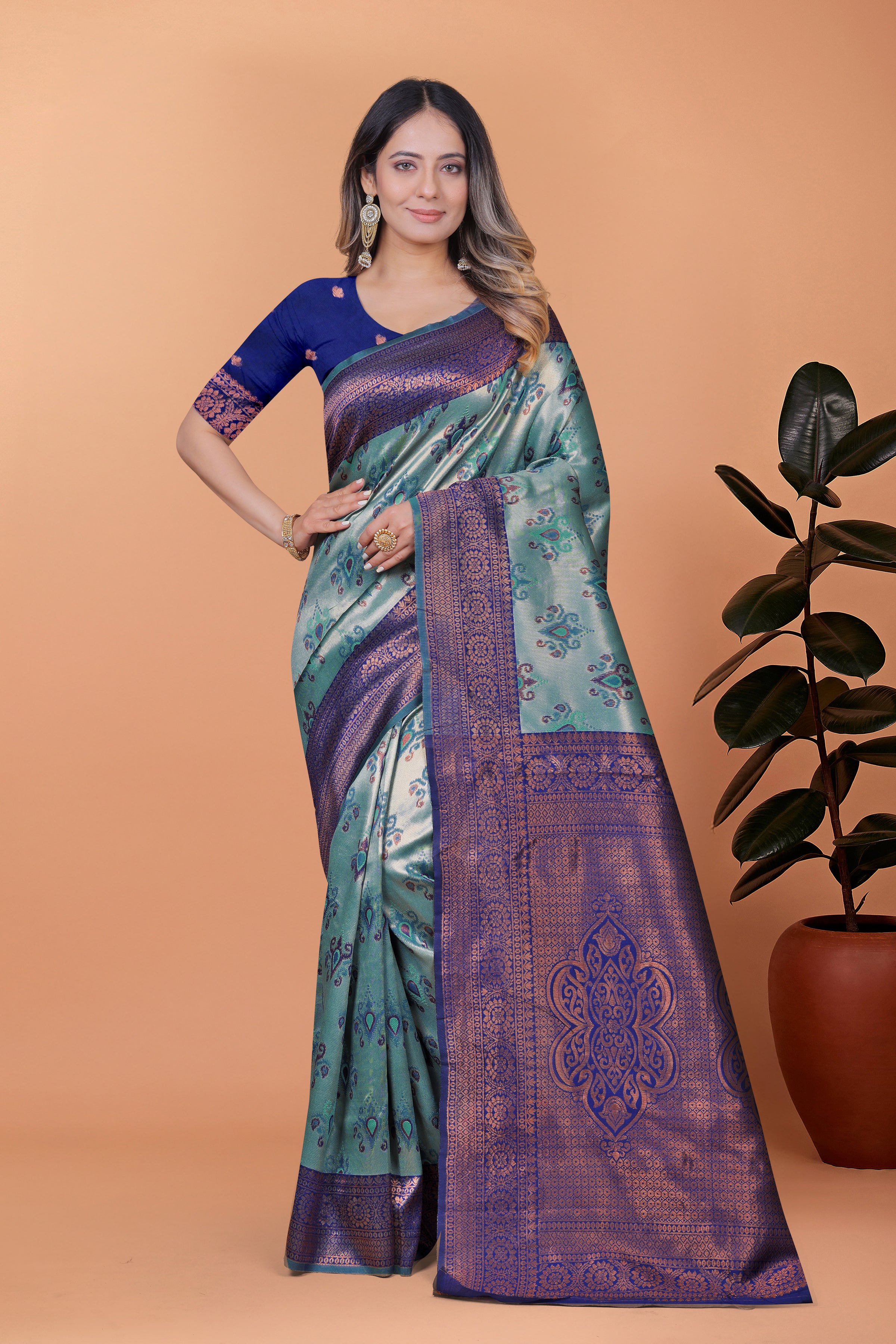 Royal Radiance Banarasi Silk Saree with 8 color option