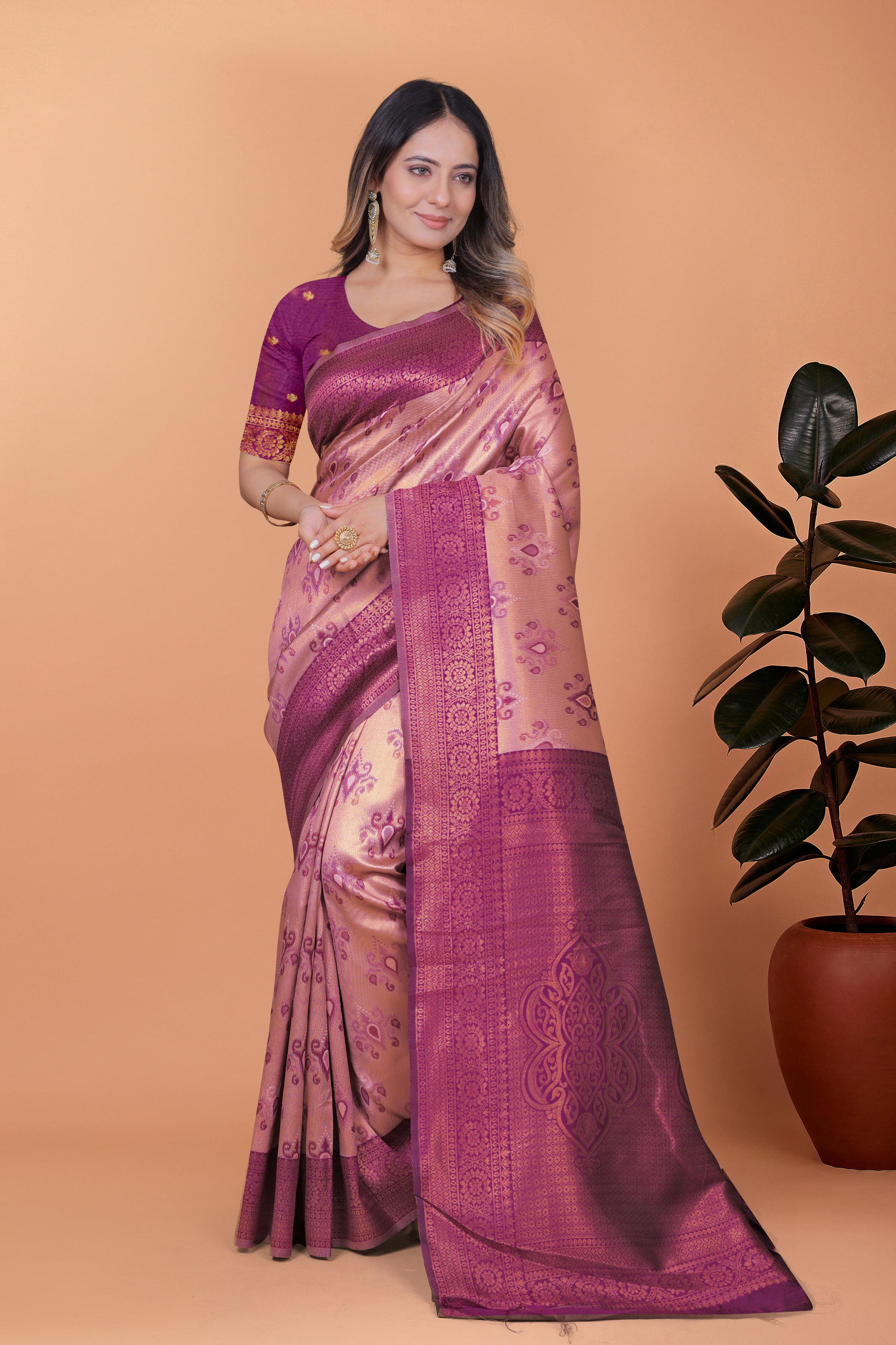 Royal Radiance Banarasi Silk Saree with 8 color option