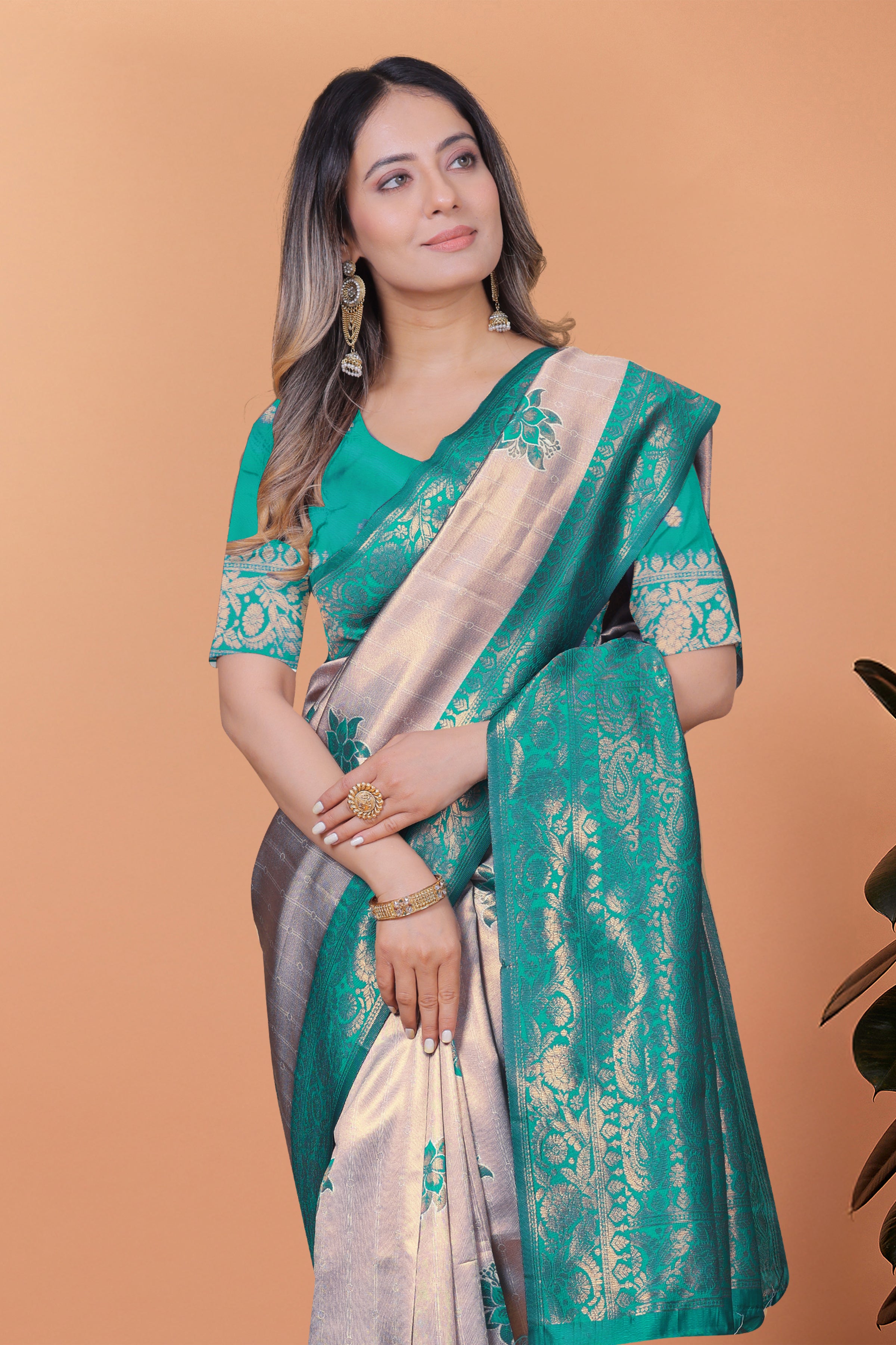 Banarasi Silk Saree with Lotus Motifs with 8 color option 🌺✨