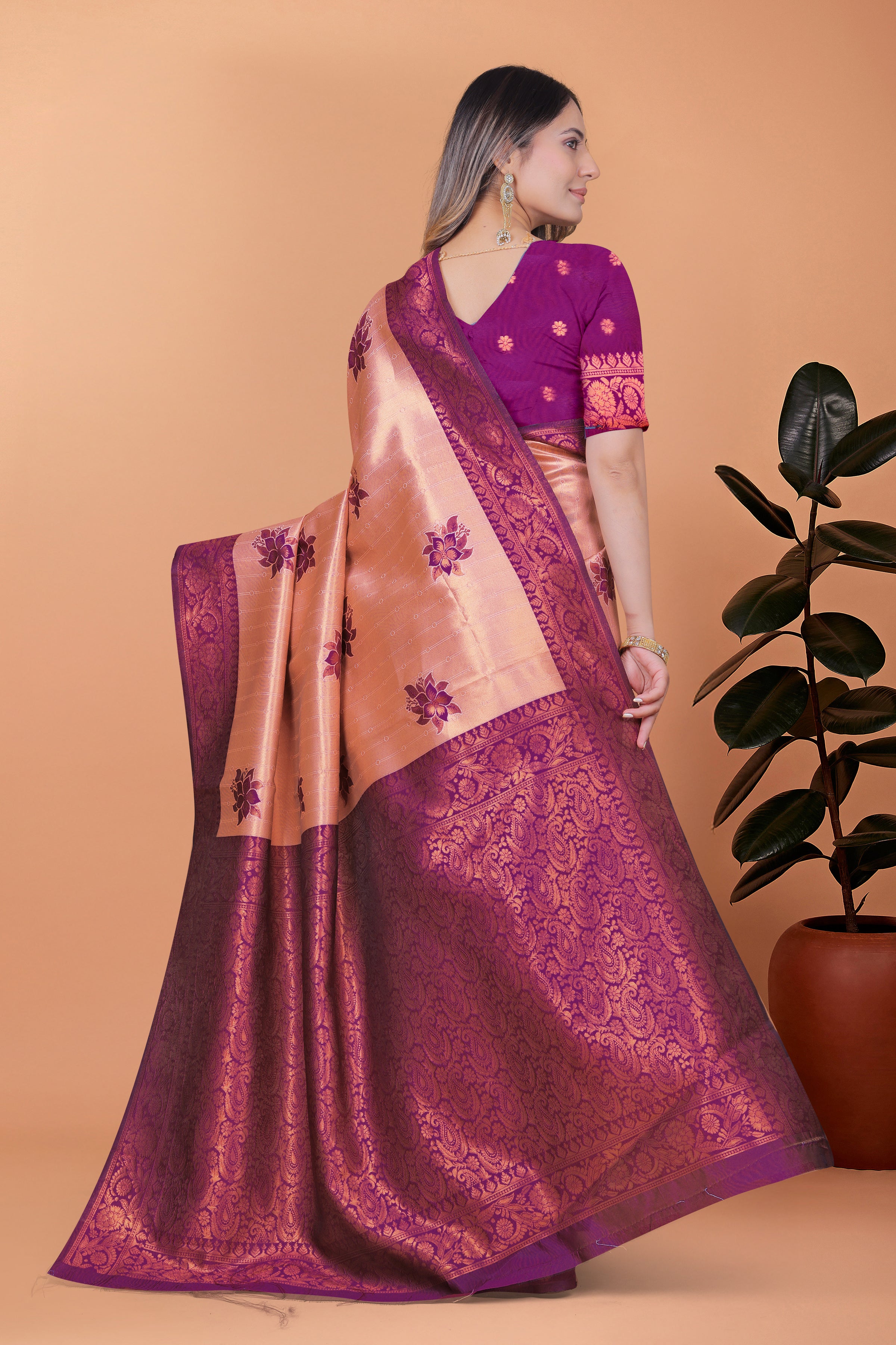 Banarasi Silk Saree with Lotus Motifs with 8 color option 🌺✨