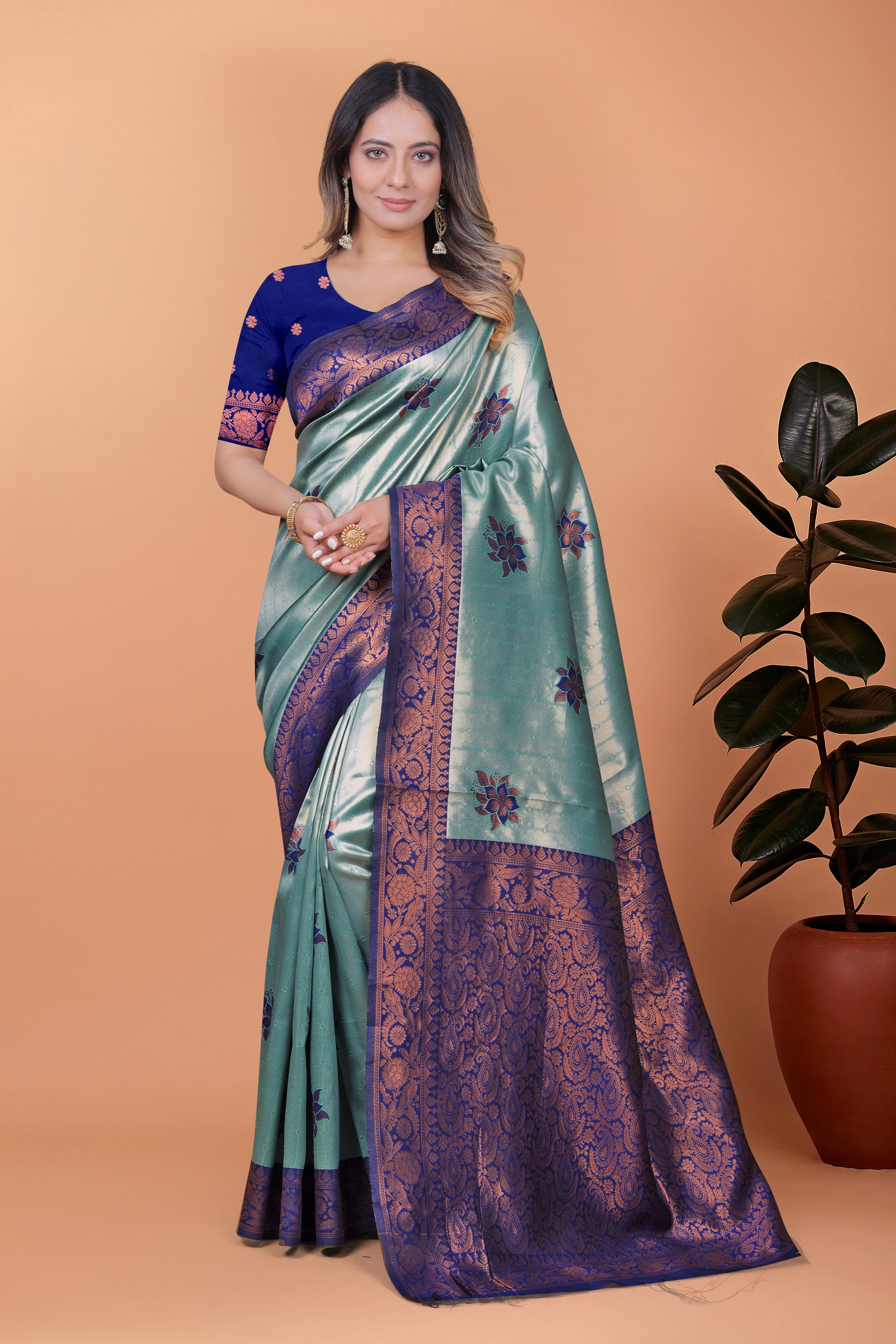 Banarasi Silk Saree with Lotus Motifs with 8 color option 🌺✨