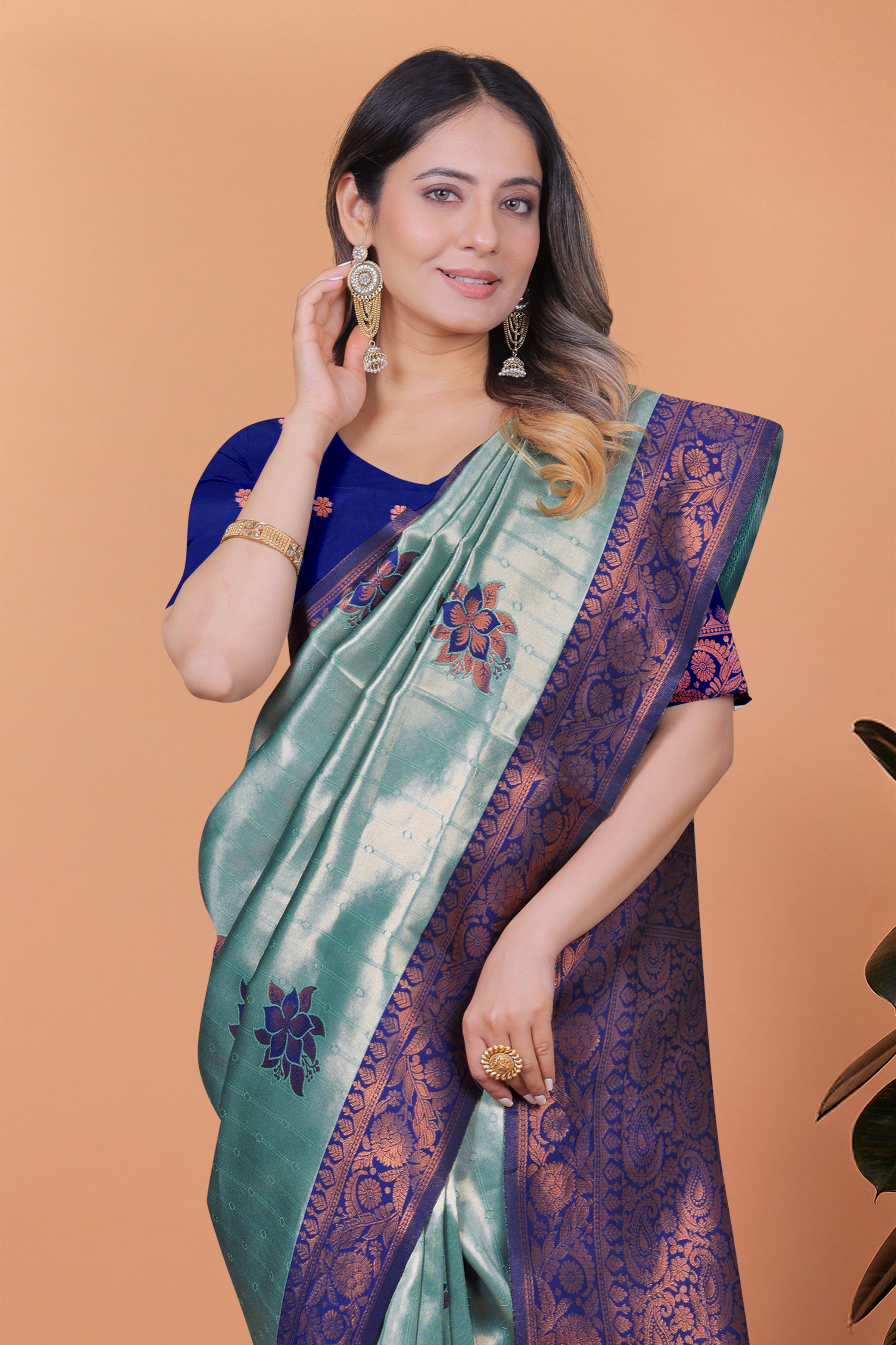 Banarasi Silk Saree with Lotus Motifs with 8 color option 🌺✨