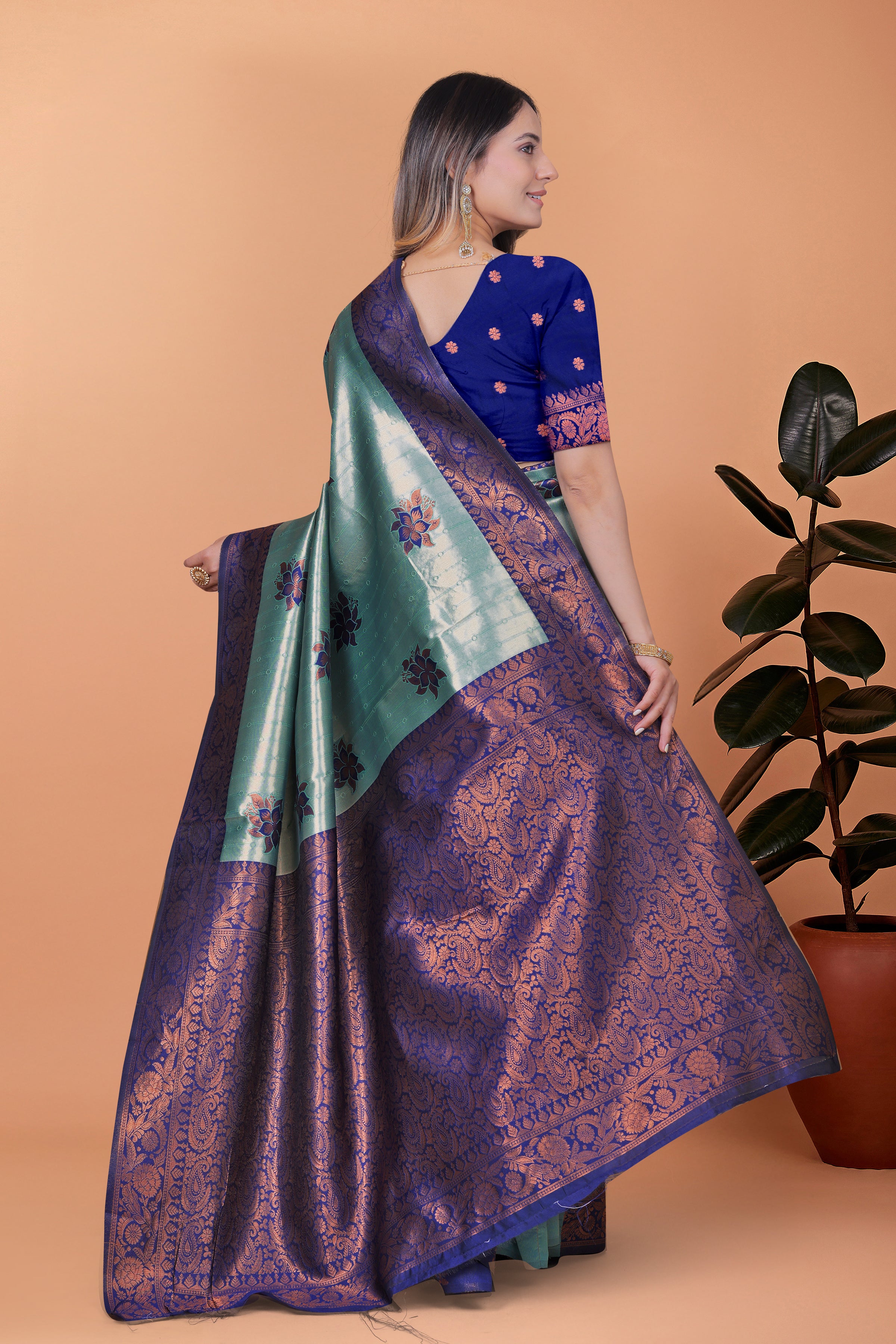 Banarasi Silk Saree with Lotus Motifs with 8 color option 🌺✨