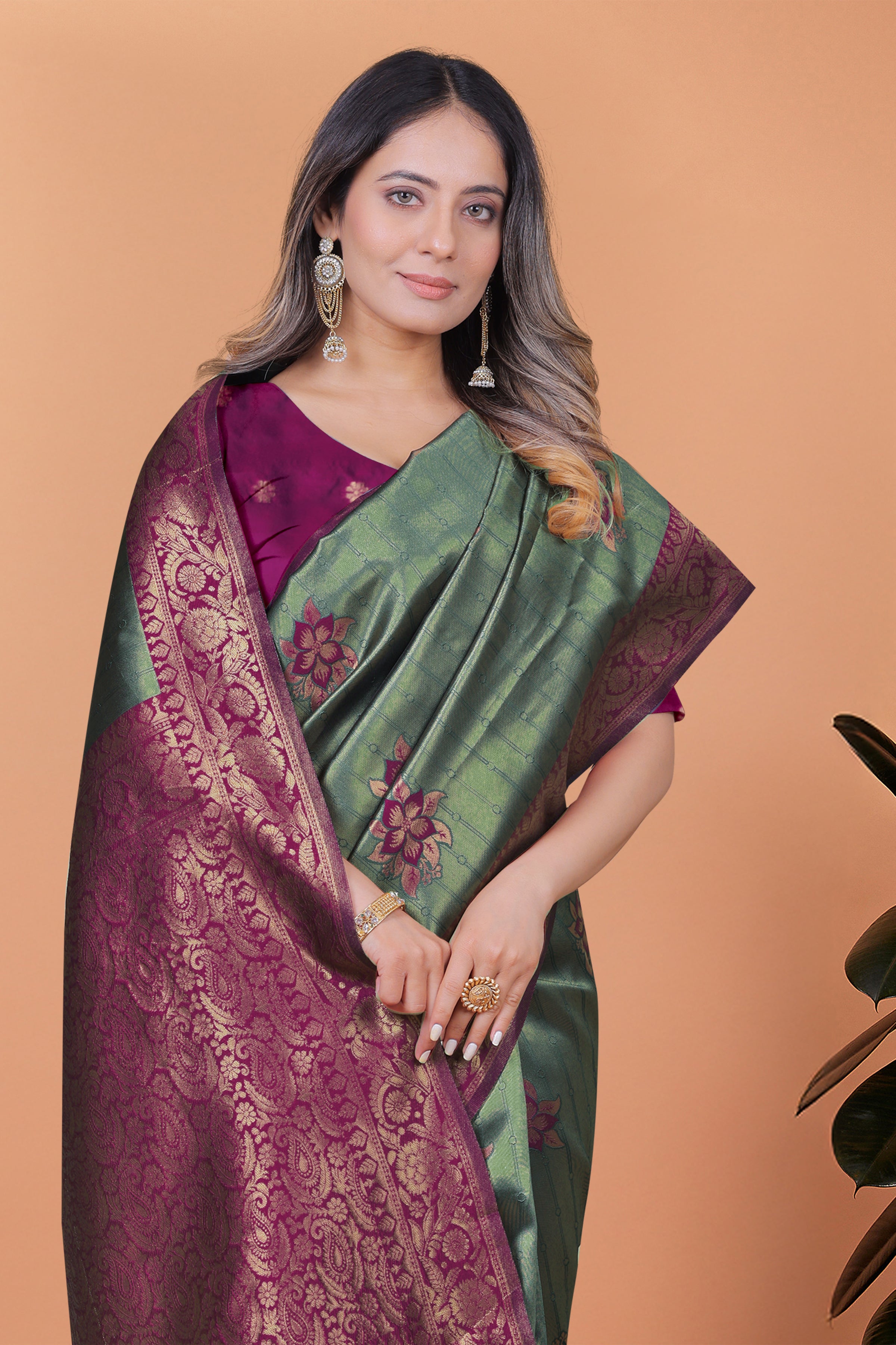 Banarasi Silk Saree with Lotus Motifs with 8 color option 🌺✨