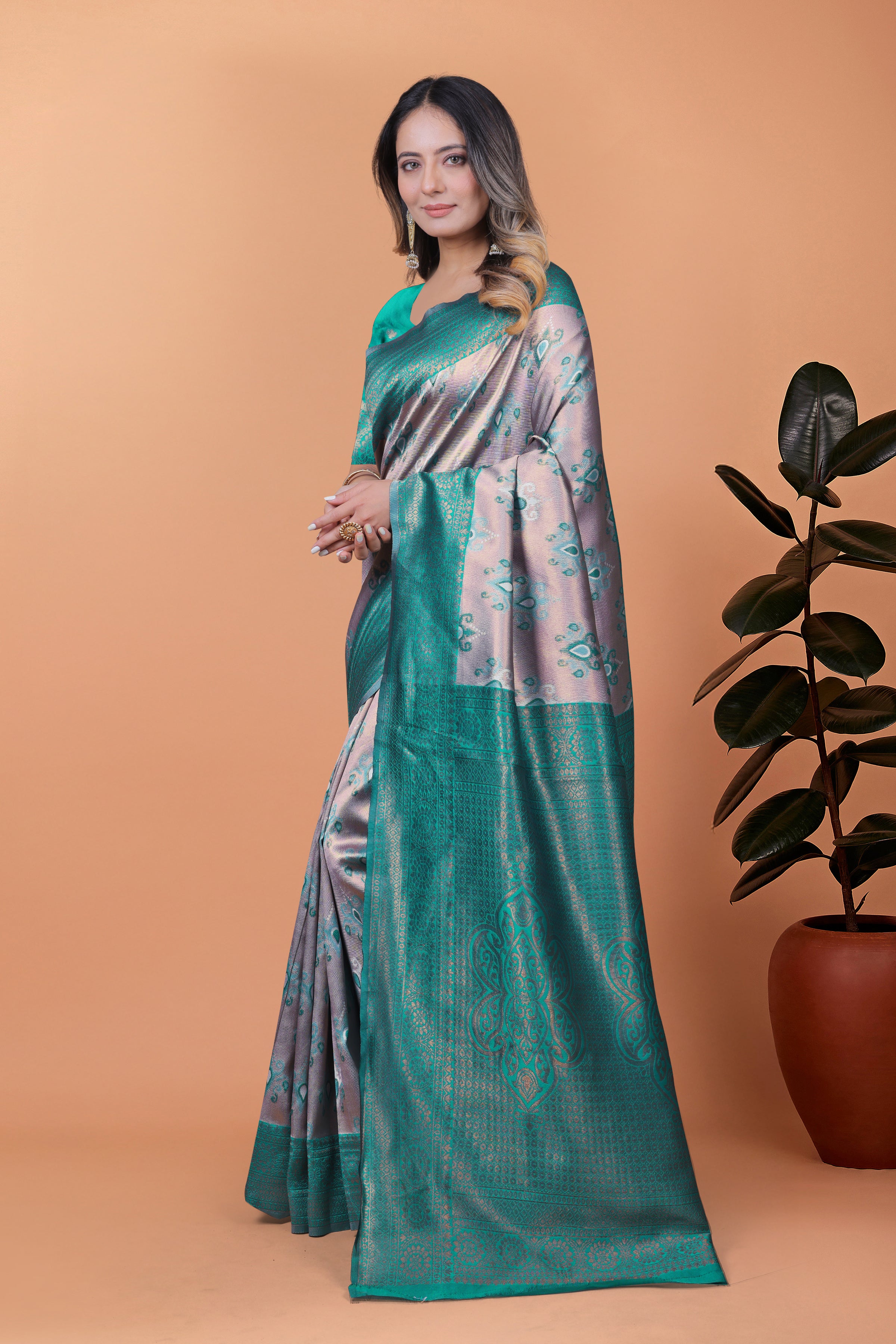 Royal Radiance Banarasi Silk Saree with 8 color option