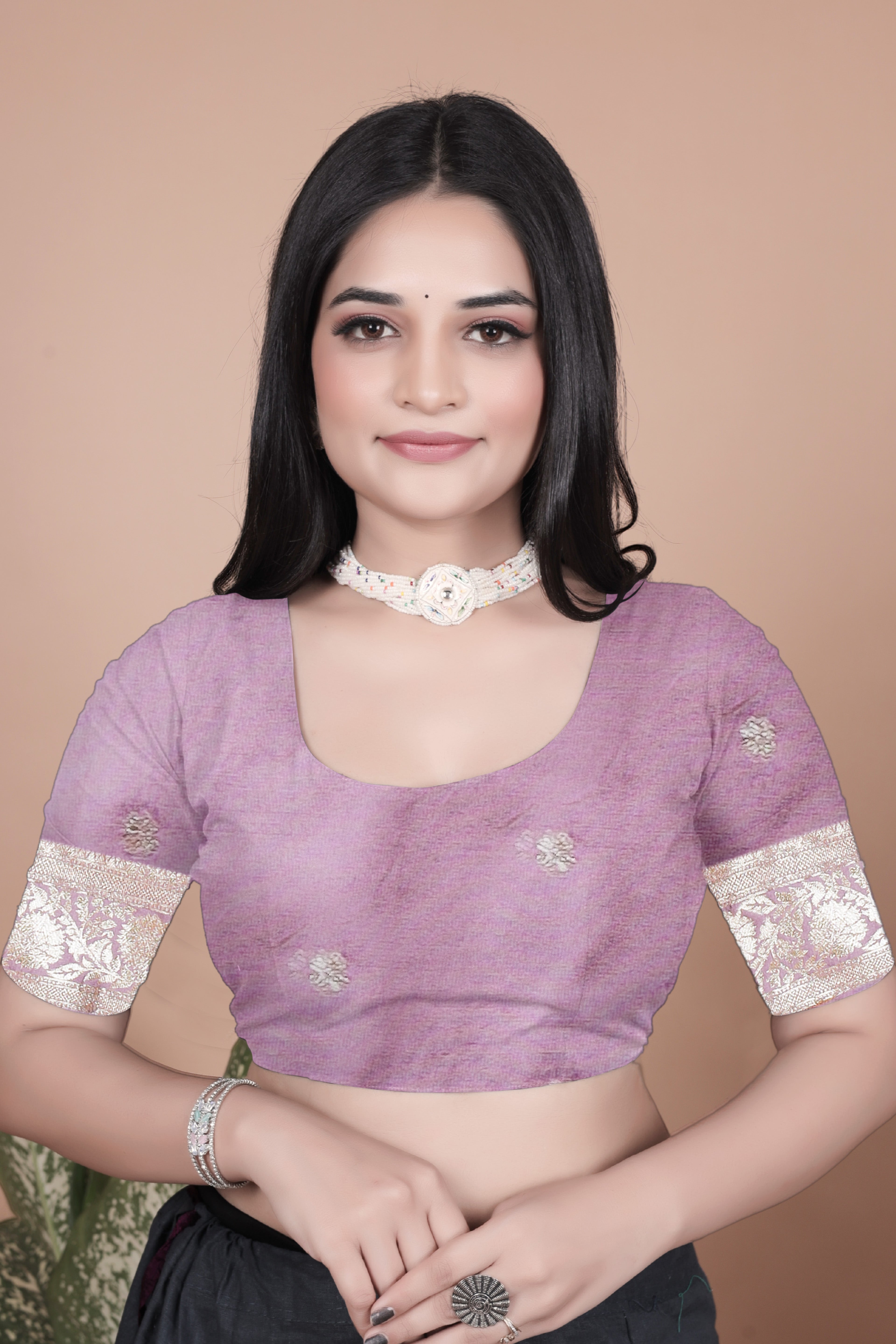 Royal Purple Banarasi Silk Saree with Peacock Pallu Design