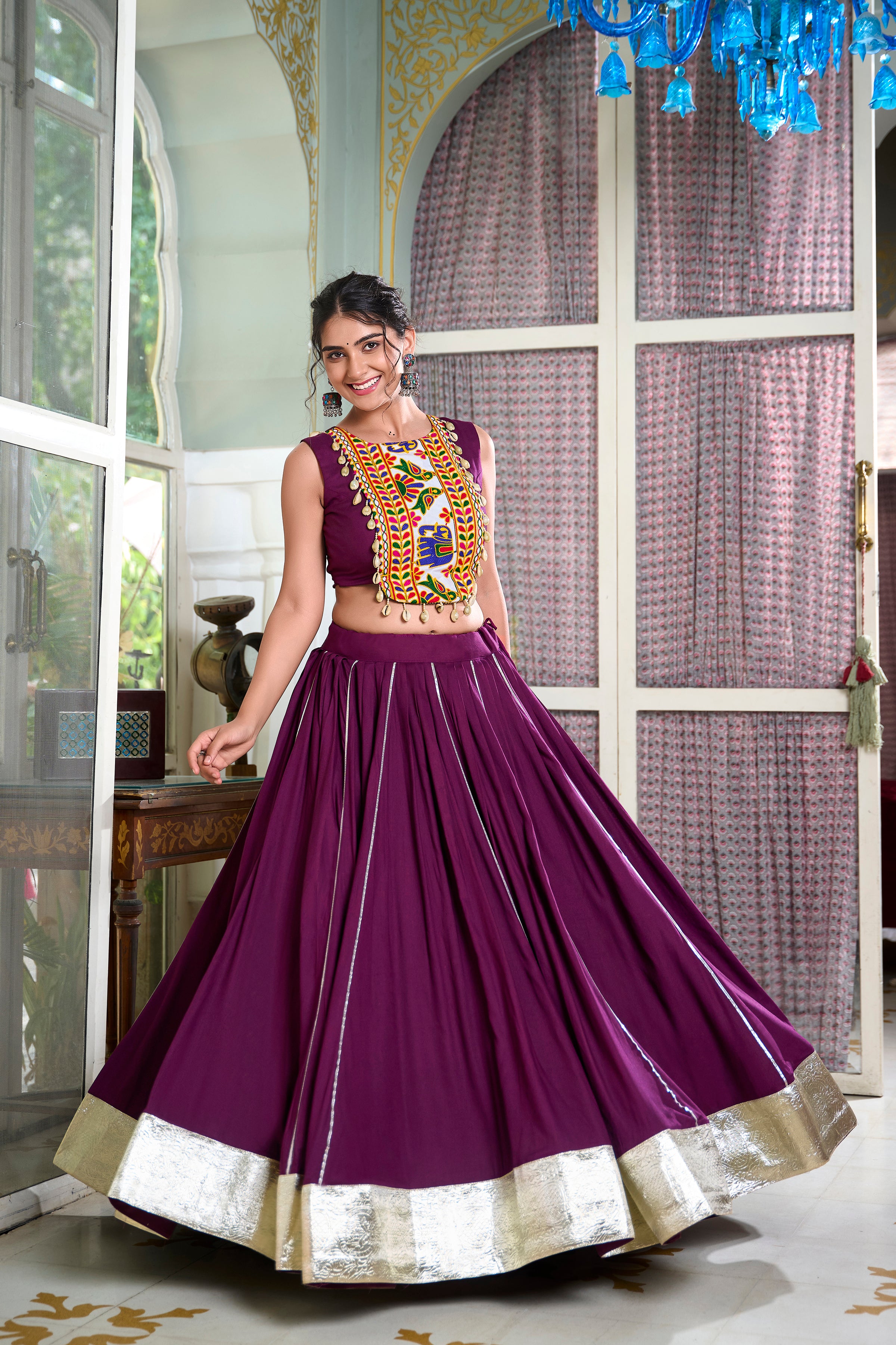 Rayon Lehenga with Gamthi Work Blouse