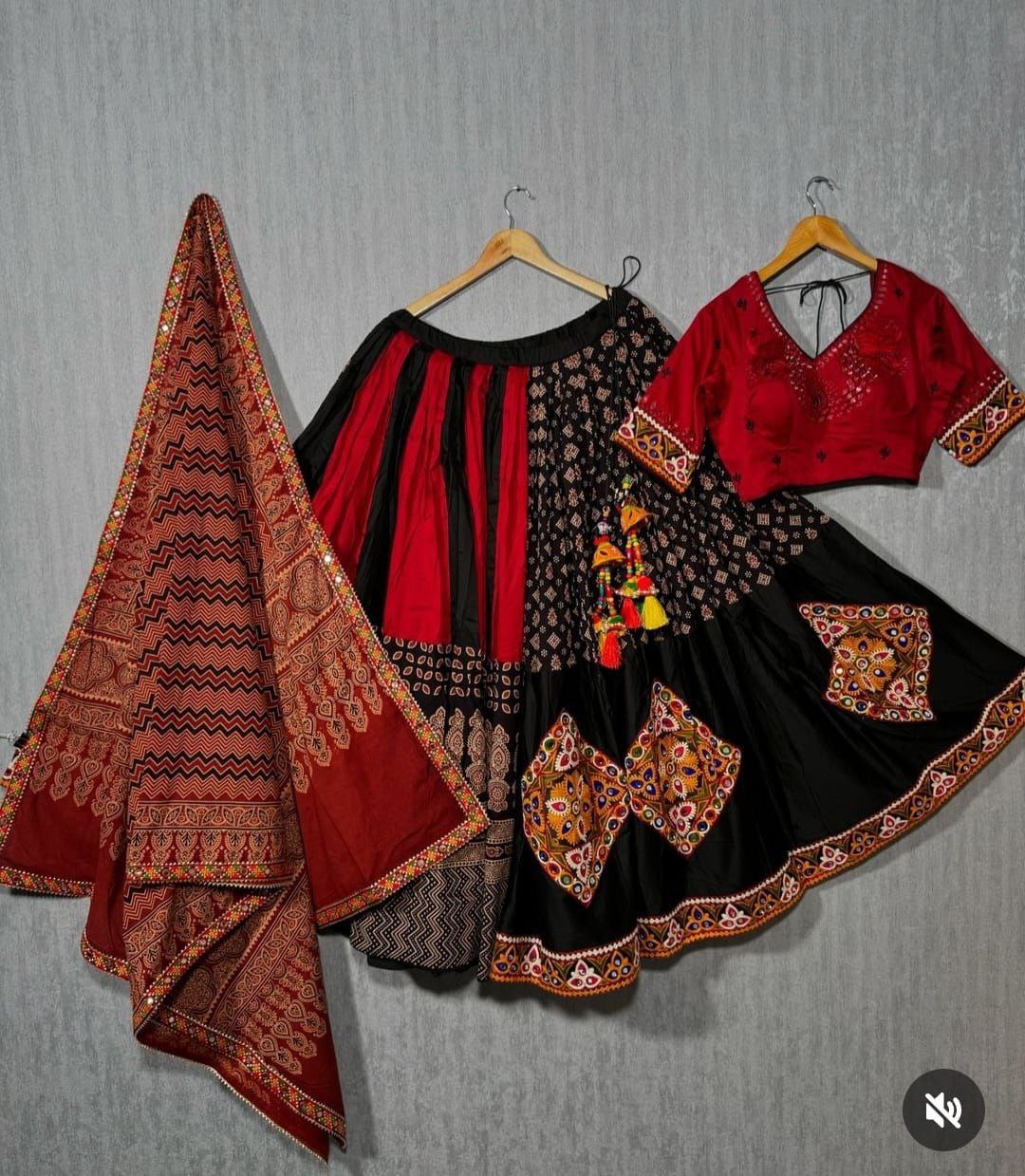 Gota Satin Digital Print Lehenga Choli