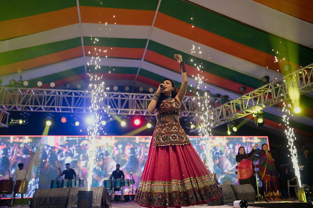 Rayon Cotton Mirror Work Lehenga Kurti Set