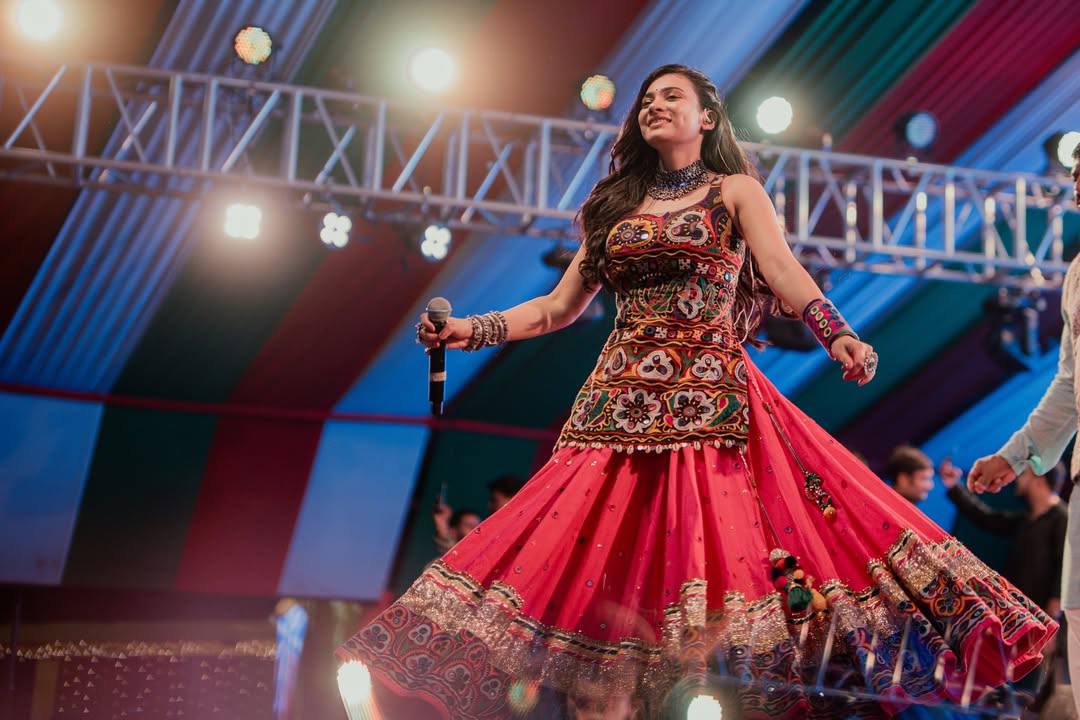 Rayon Cotton Mirror Work Lehenga Kurti Set