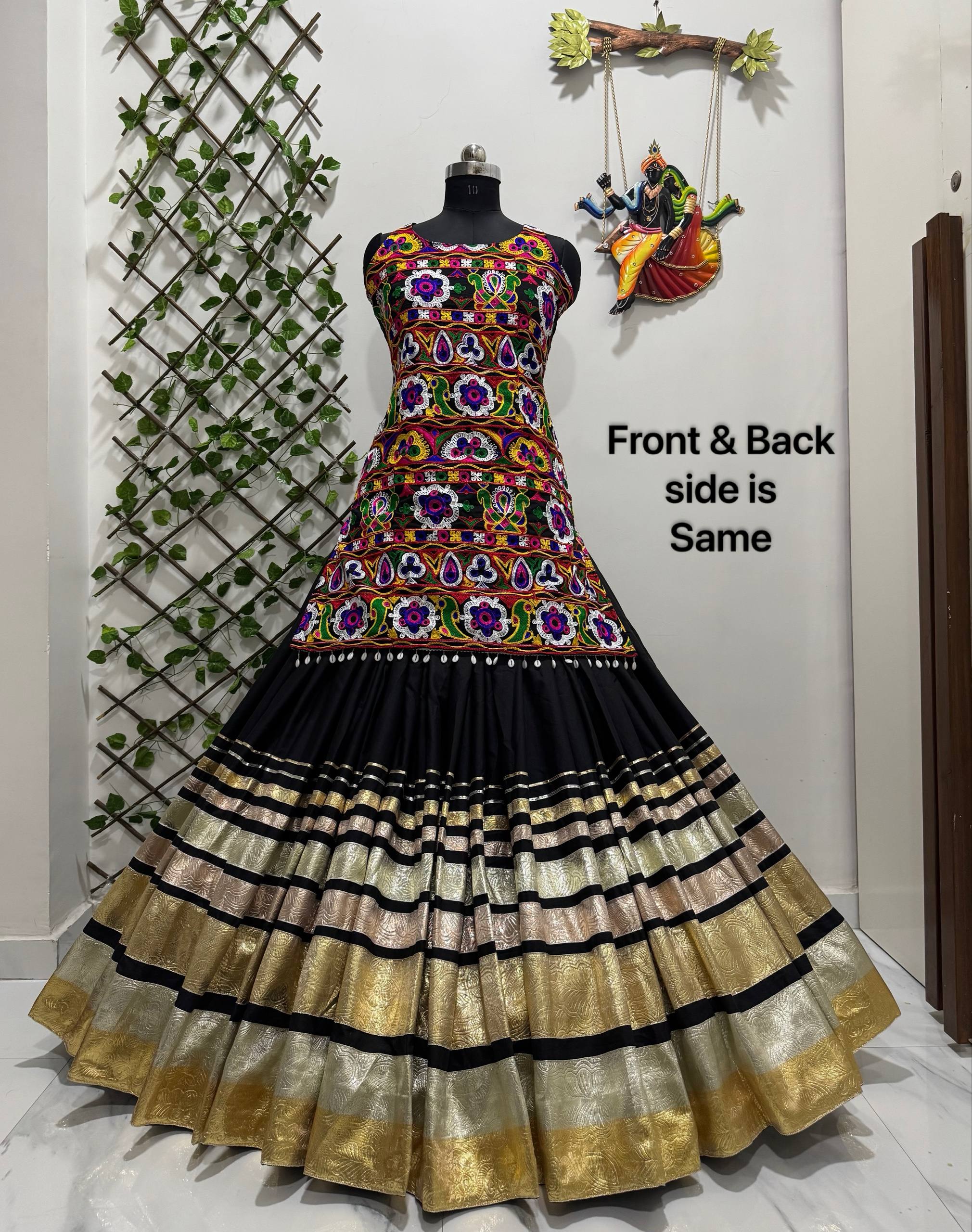 Heavy Muslin Cotton Western Kurti with Lehenga Set