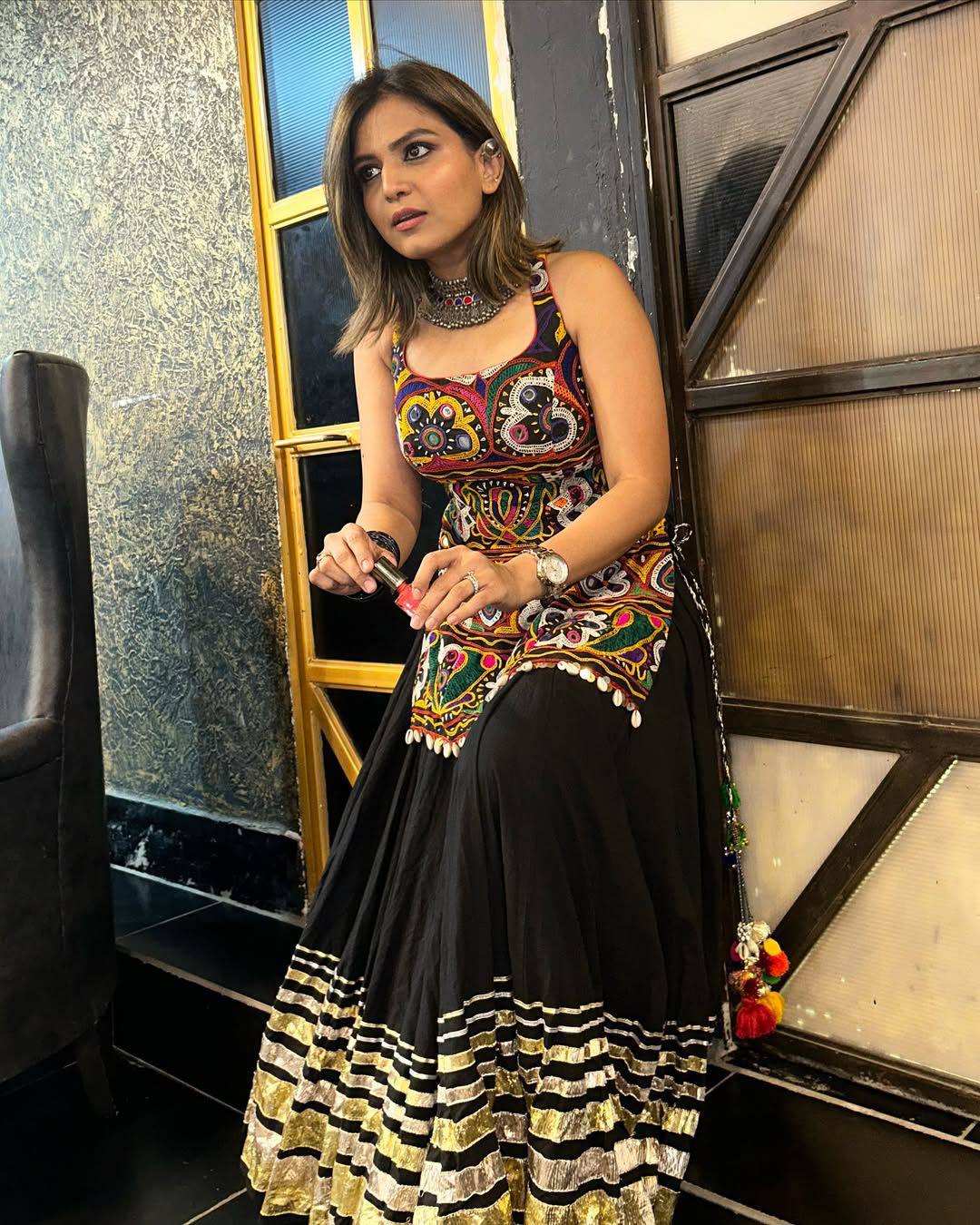 Heavy Muslin Cotton Western Kurti with Lehenga Set