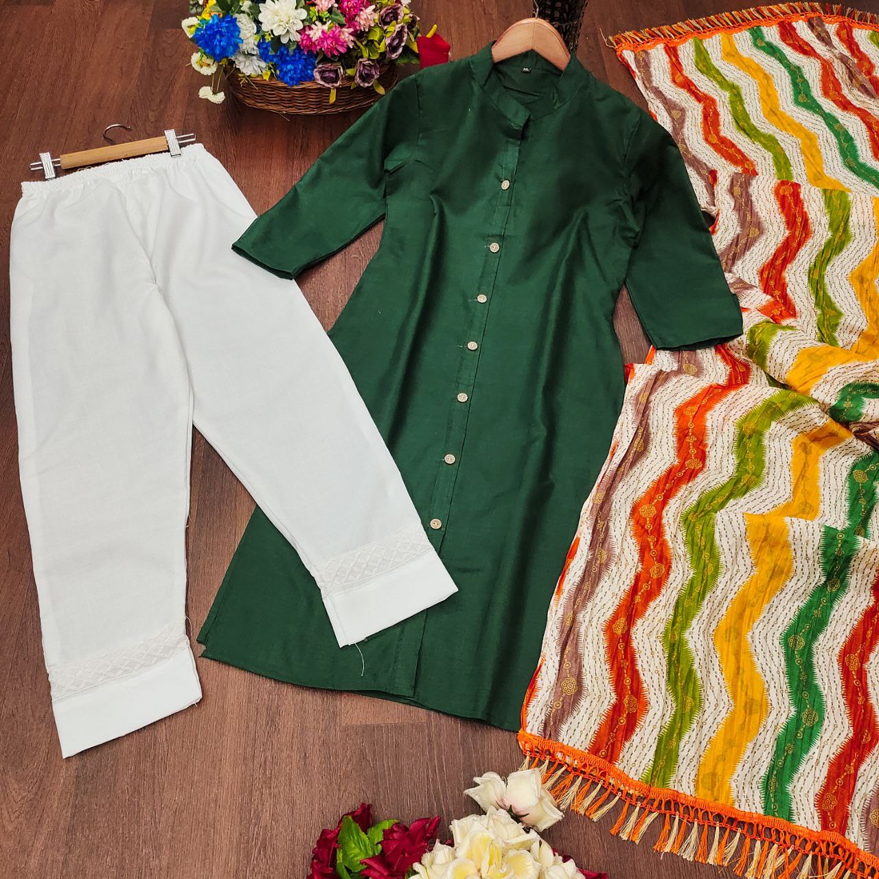 KURTI - New Designer Party Wear Collection!  Trendy Fancy Top, Dupatta & Fully Stitched Bottom Set