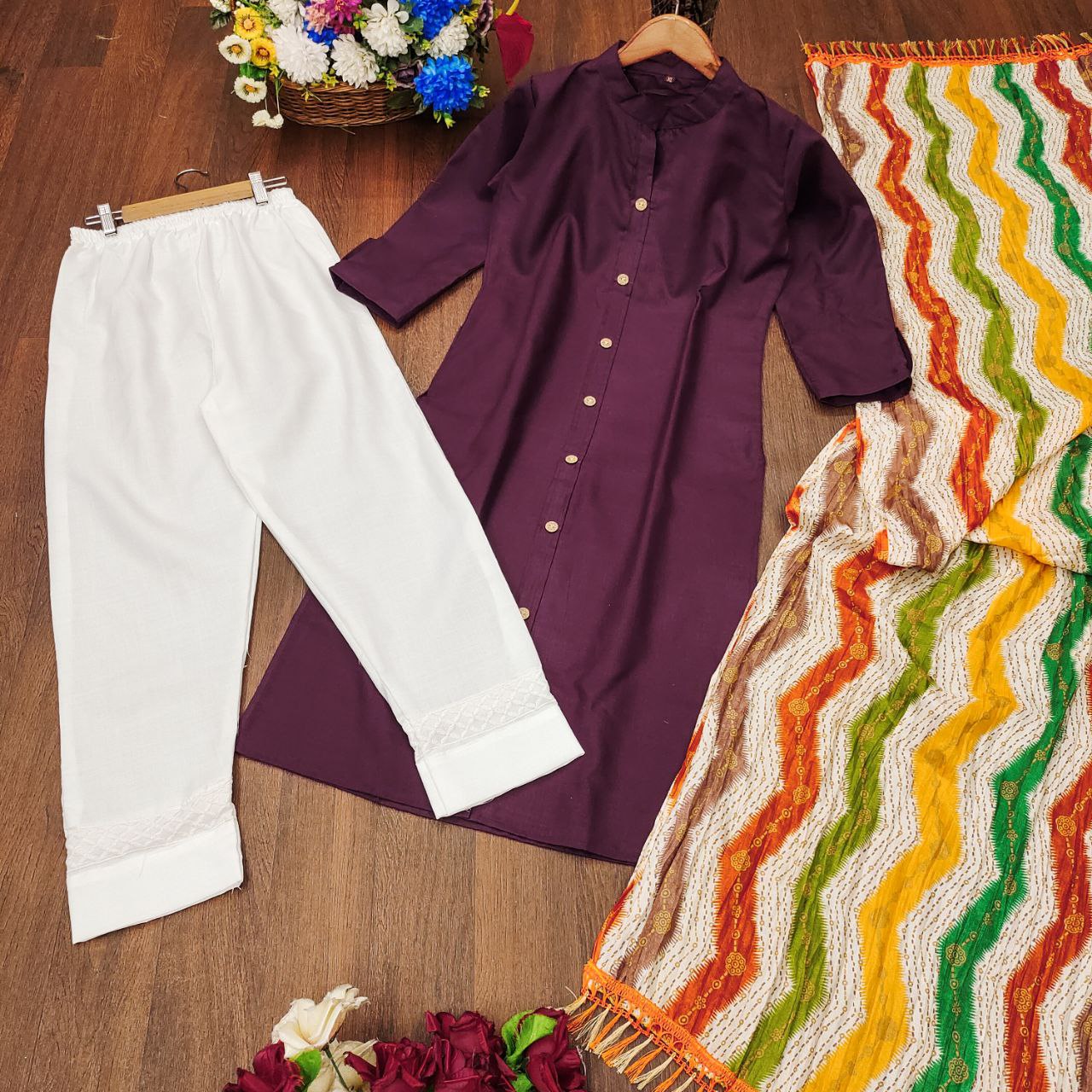 KURTI - New Designer Party Wear Collection!  Trendy Fancy Top, Dupatta & Fully Stitched Bottom Set