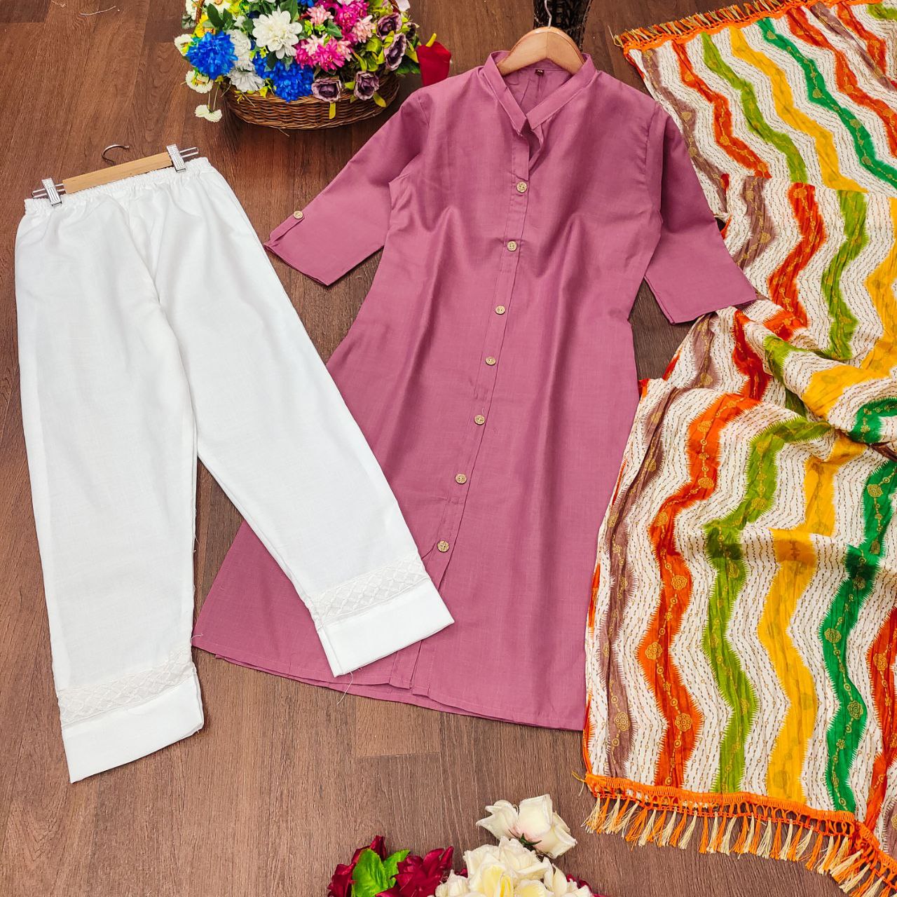 KURTI - New Designer Party Wear Collection!  Trendy Fancy Top, Dupatta & Fully Stitched Bottom Set