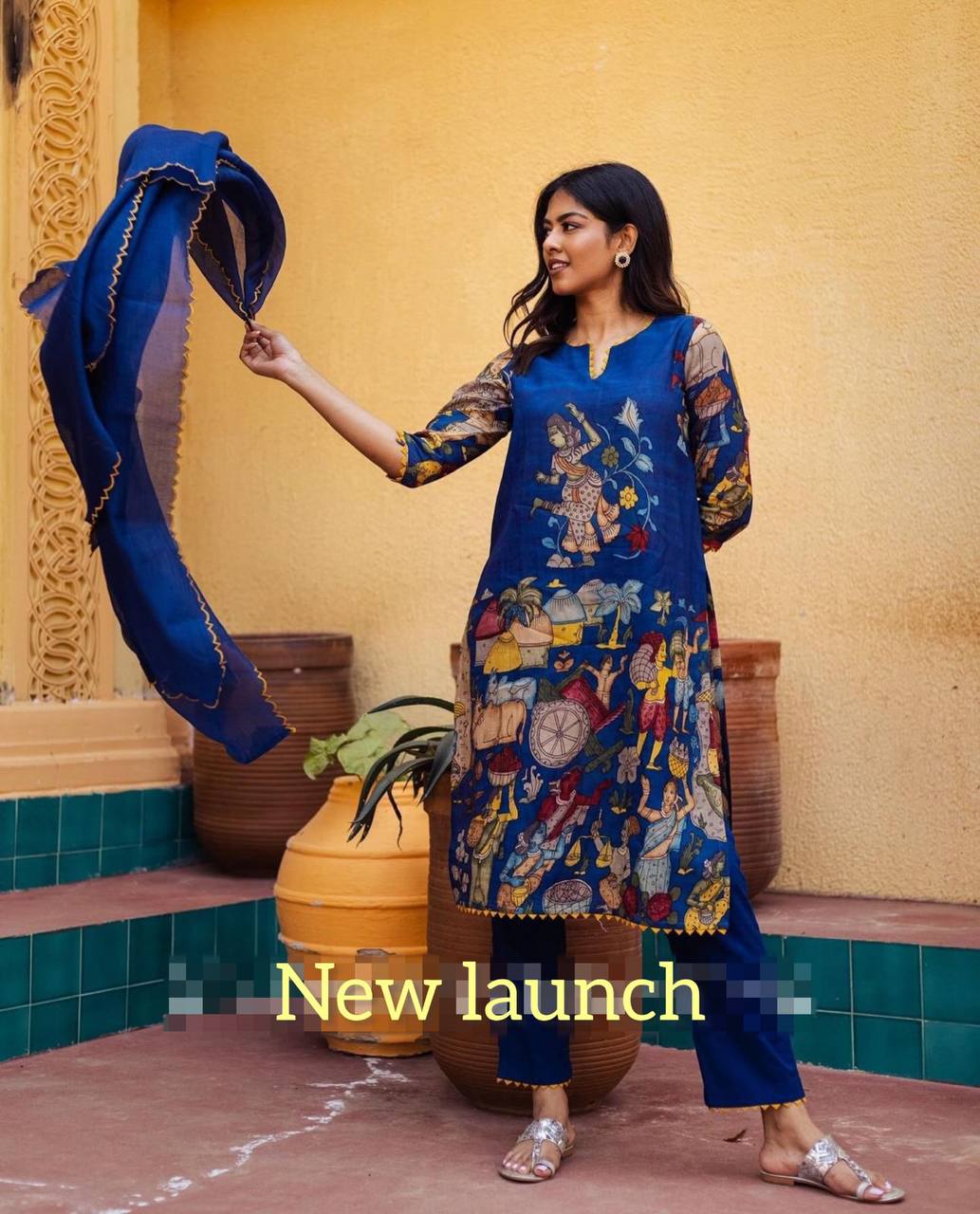 Launching Festival Special Kalamkari Kurti Pair