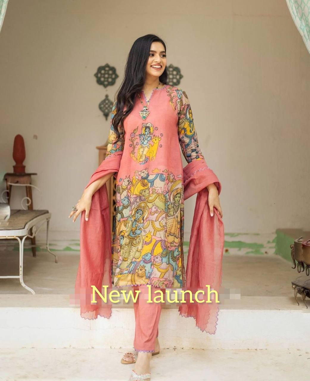 Launching Festival Special Kalamkari Kurti Pair