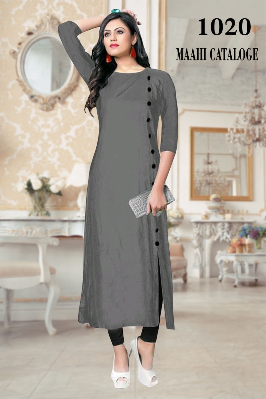 Elegant Button Style Rayon Kurtis