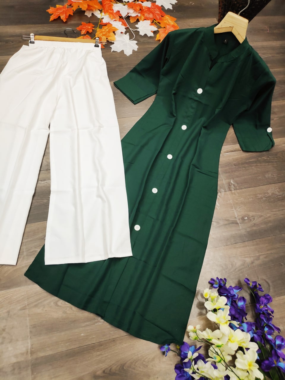 Soothing Off-White Rayon Kurti with Palazzo Set ✨