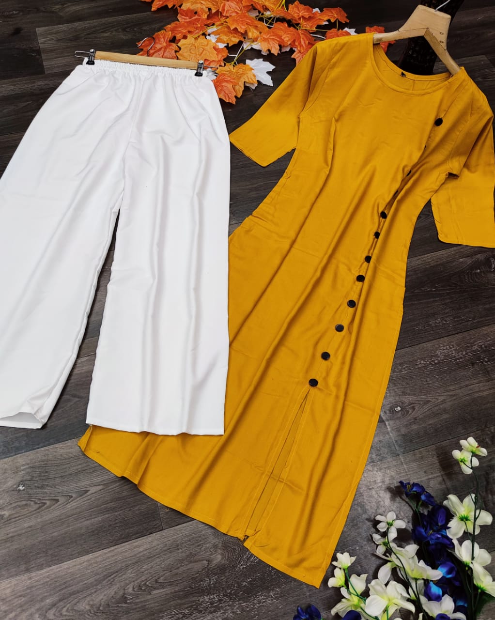 Kurti-Plazzo Set – Rayon & Crepe