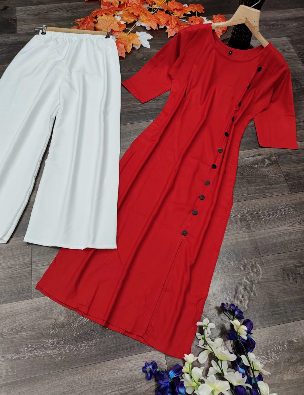 Kurti-Plazzo Set – Rayon & Crepe