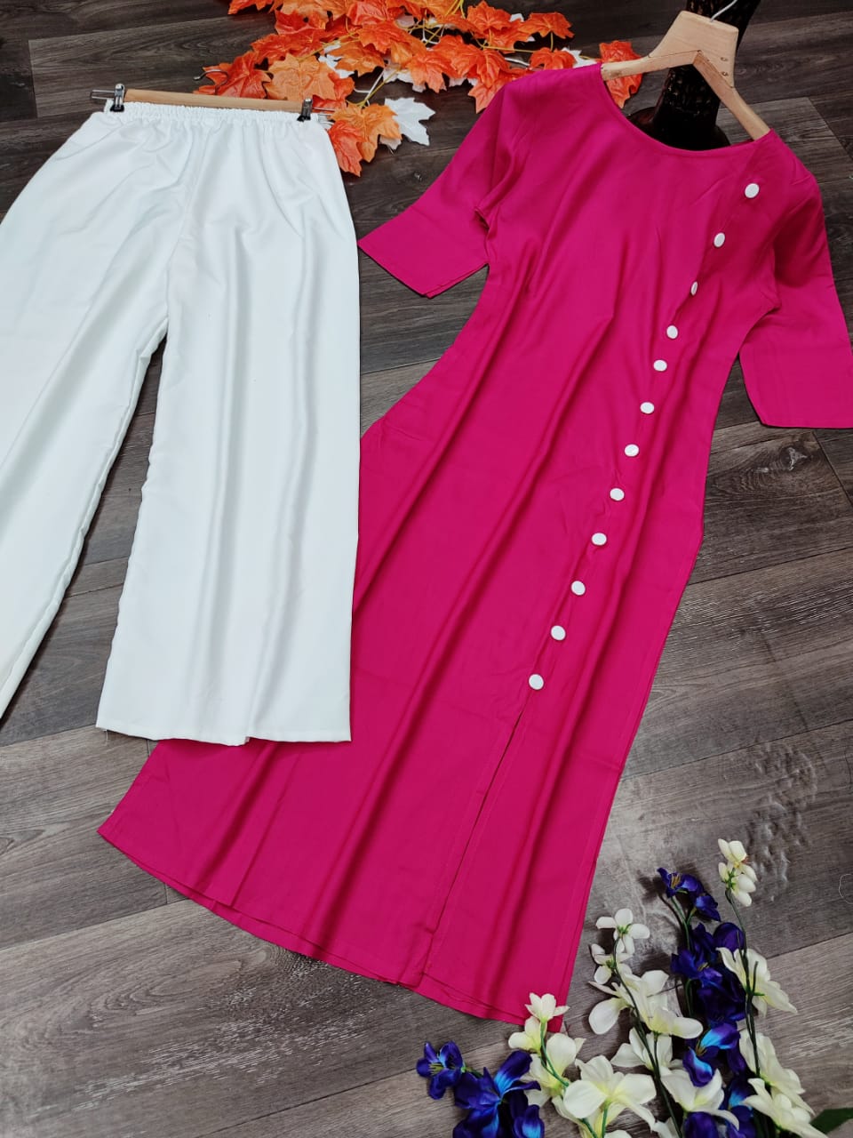 Kurti-Plazzo Set – Rayon & Crepe