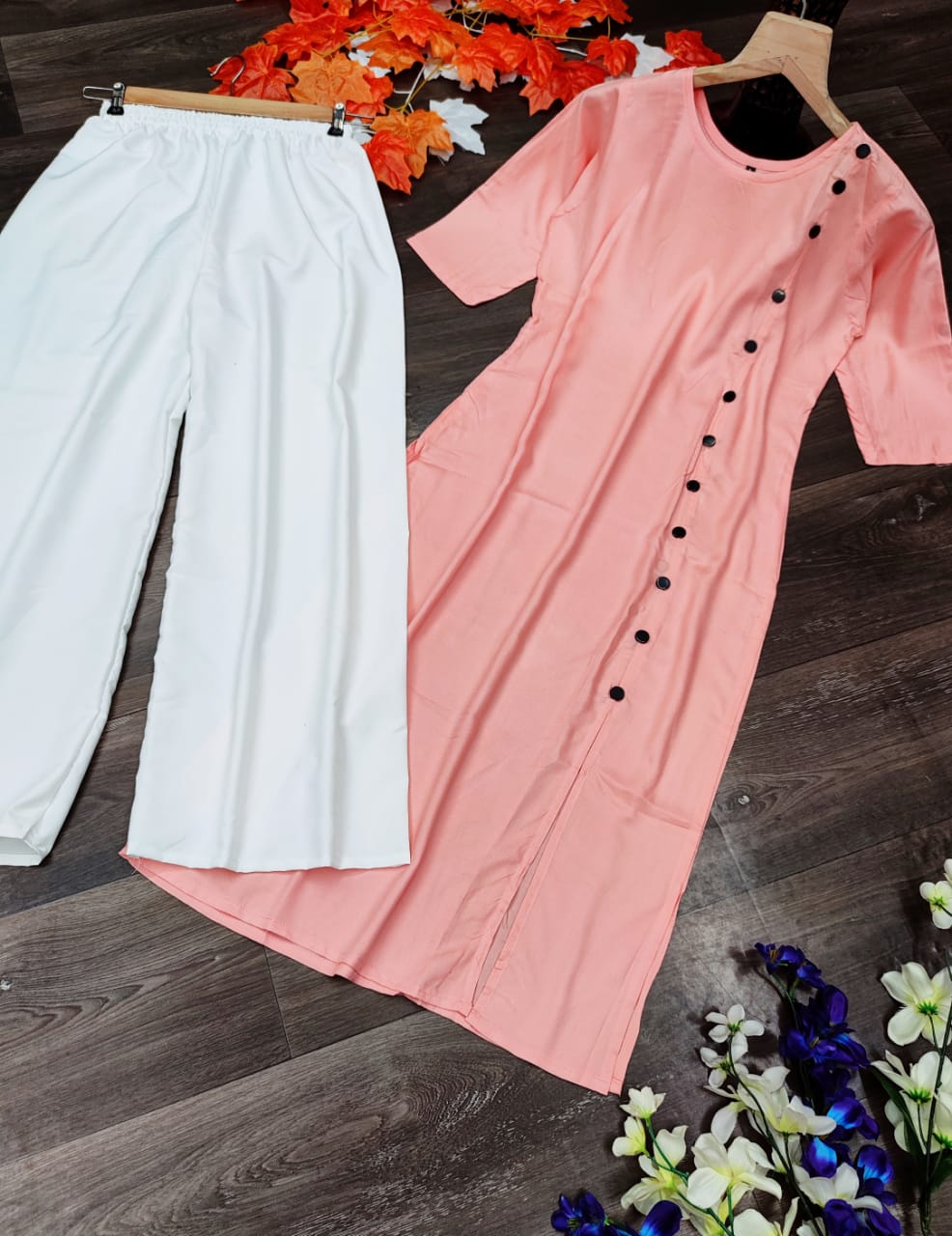 Kurti-Plazzo Set – Rayon & Crepe