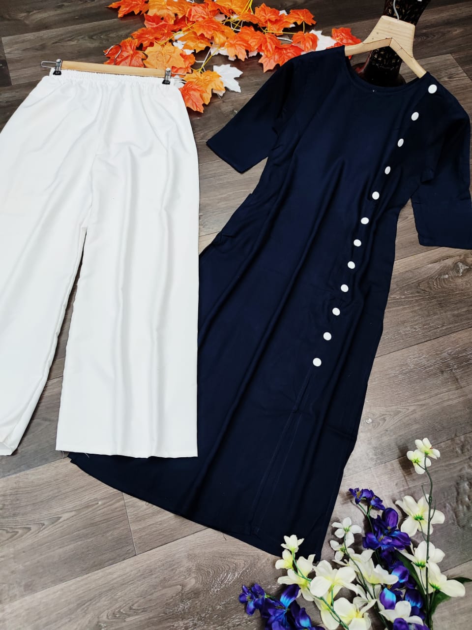 Kurti-Plazzo Set – Rayon & Crepe