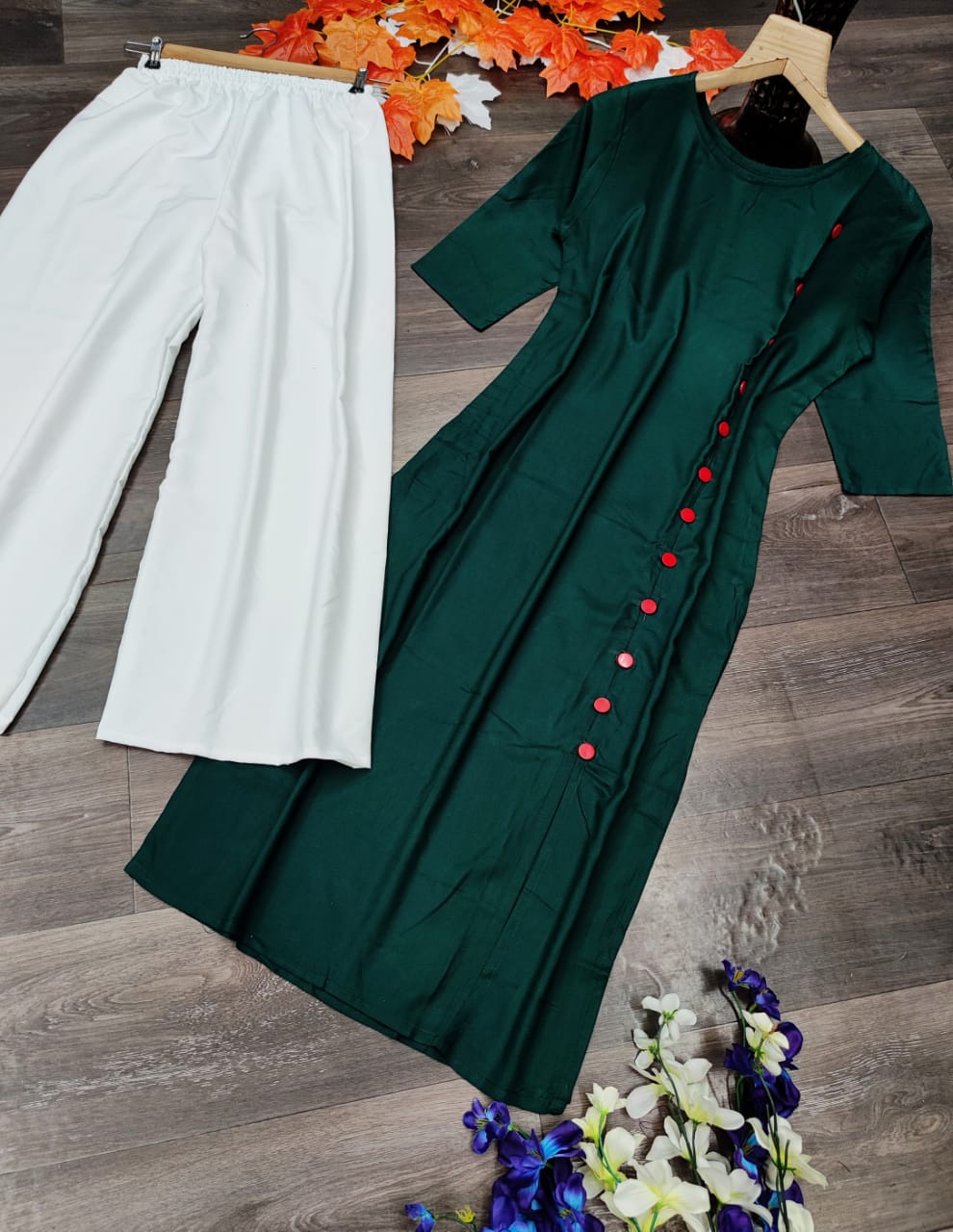 Kurti-Plazzo Set – Rayon & Crepe