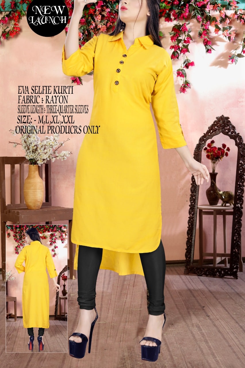 Stylish Rayon Kurtis with Button 🌸