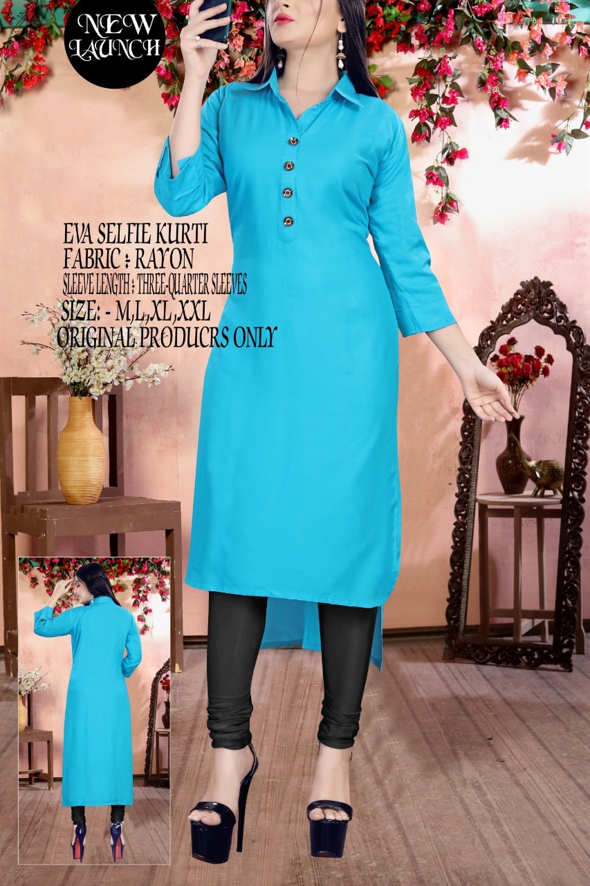 Stylish Rayon Kurtis with Button 🌸