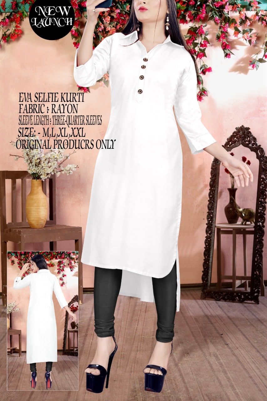 Stylish Rayon Kurtis with Button 🌸