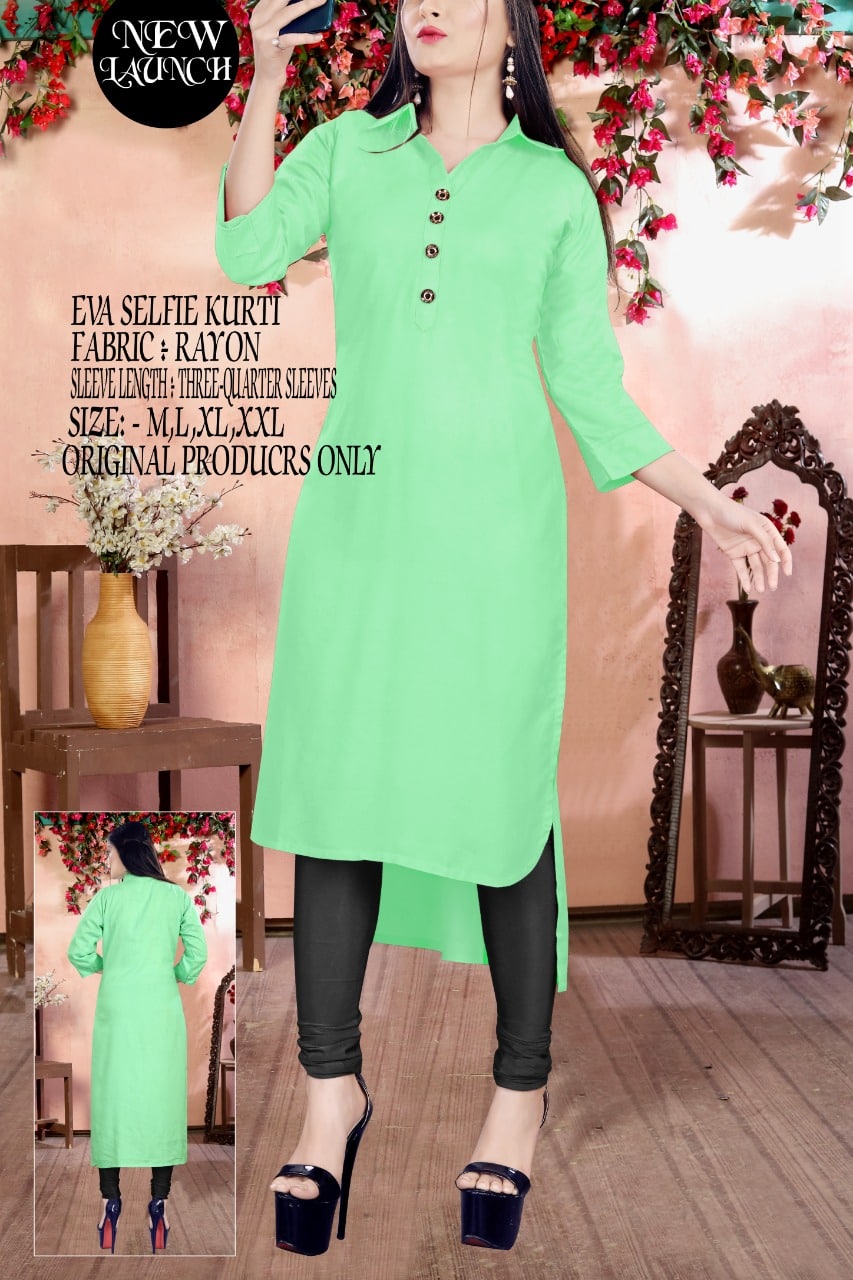 Stylish Rayon Kurtis with Button 🌸