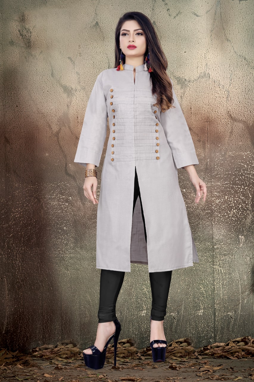 Breezy Magic Cotton Kurtis with Wooden Buttons