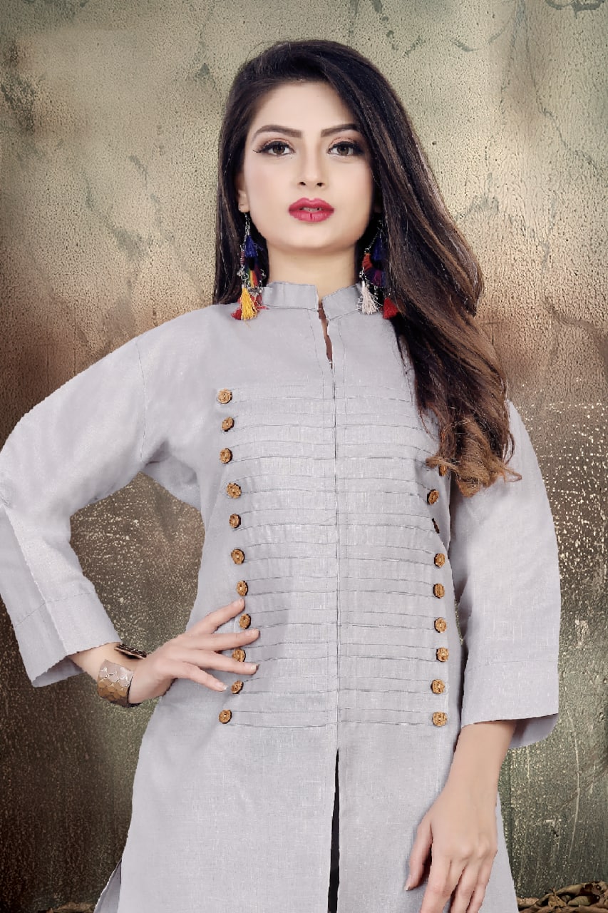 Breezy Magic Cotton Kurtis with Wooden Buttons