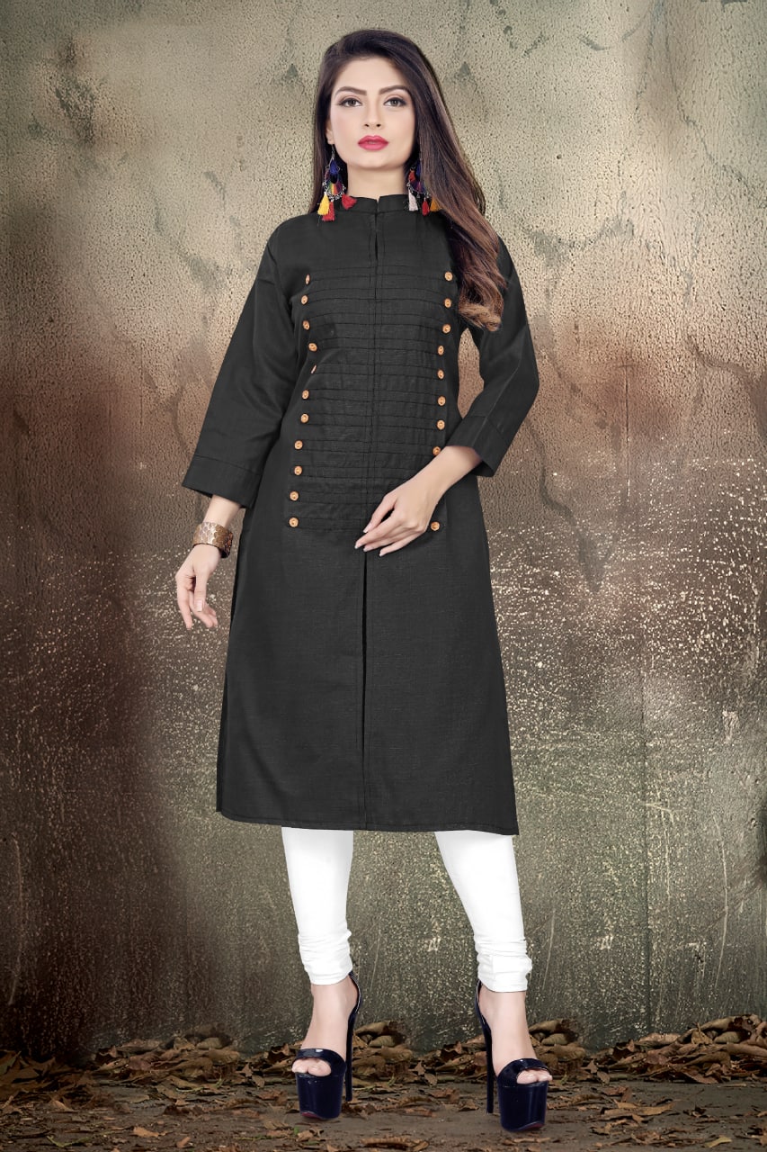 Breezy Magic Cotton Kurtis with Wooden Buttons