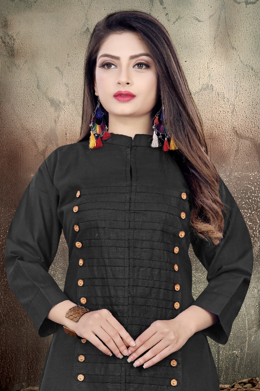 Breezy Magic Cotton Kurtis with Wooden Buttons