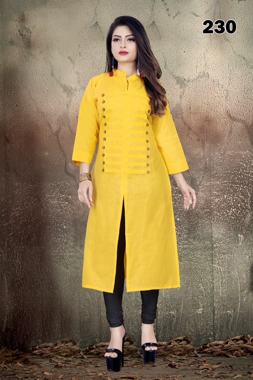 Breezy Magic Cotton Kurtis with Wooden Buttons