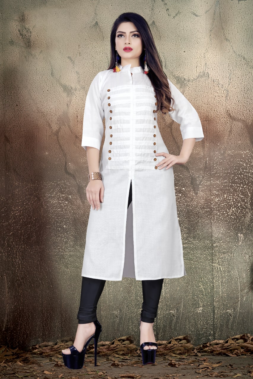 Breezy Magic Cotton Kurtis with Wooden Buttons