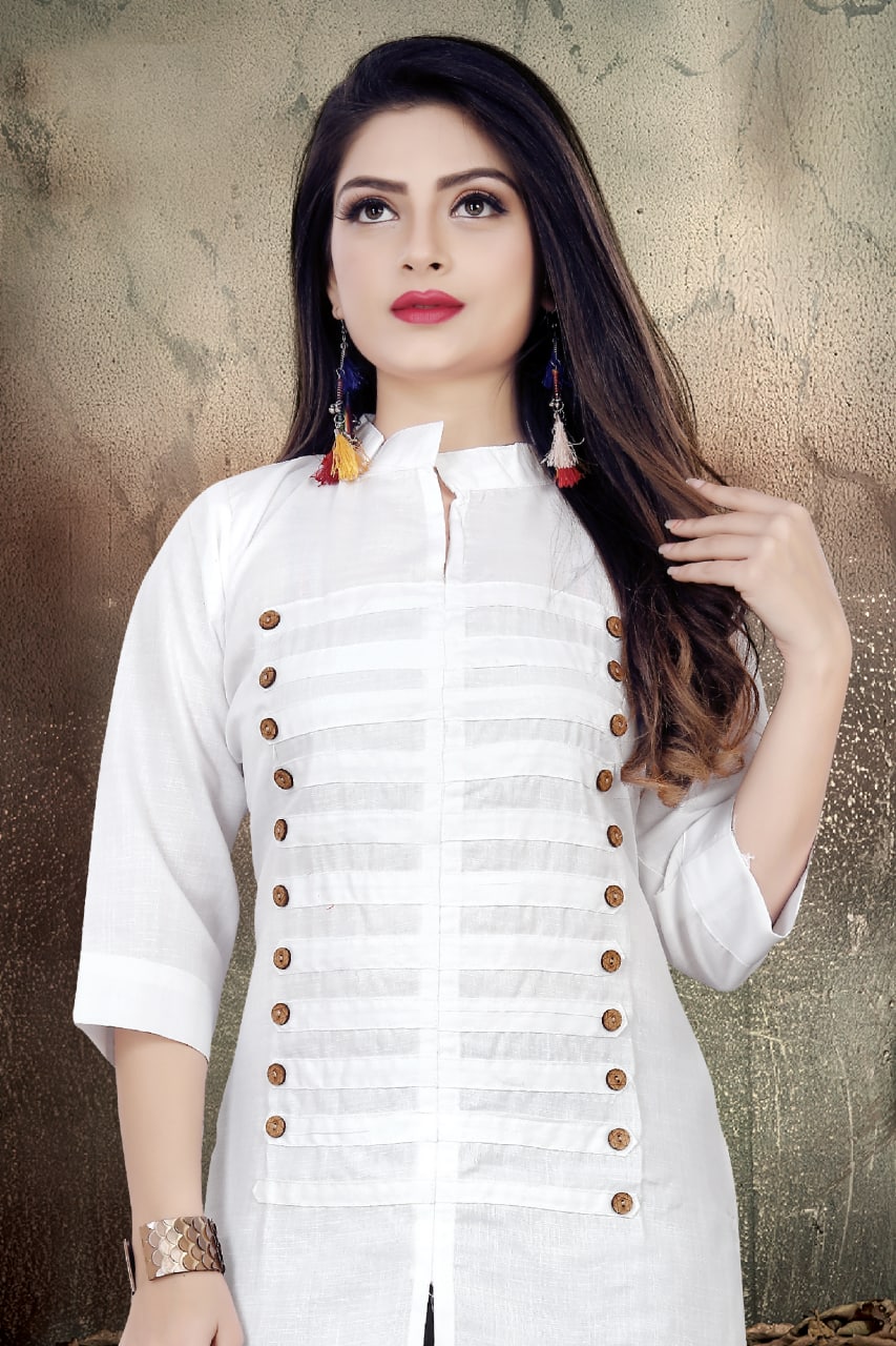 Breezy Magic Cotton Kurtis with Wooden Buttons