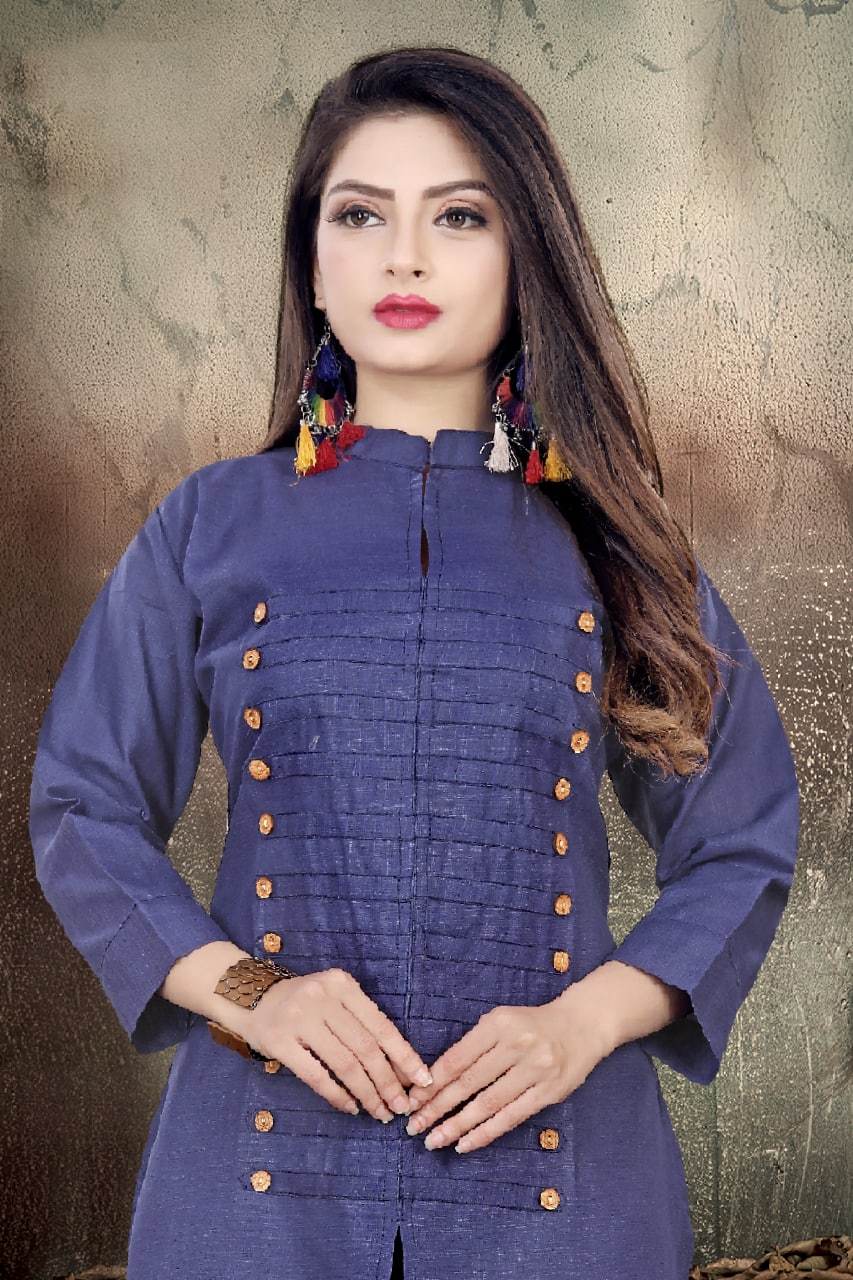 Breezy Magic Cotton Kurtis with Wooden Buttons