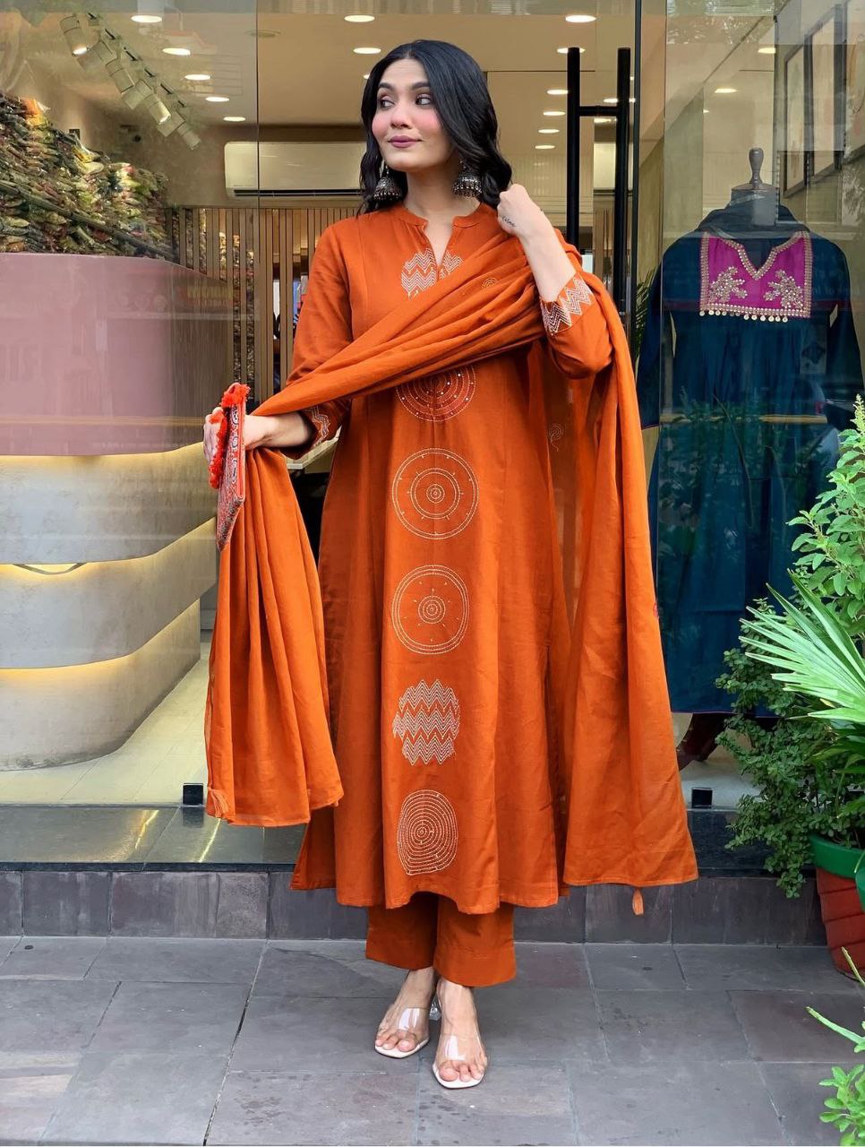 Premium Rayon Slub Embroidered Kurta Pant Set with Chanderi Silk Dupatta | Elegant Festive & Party Wear Collection