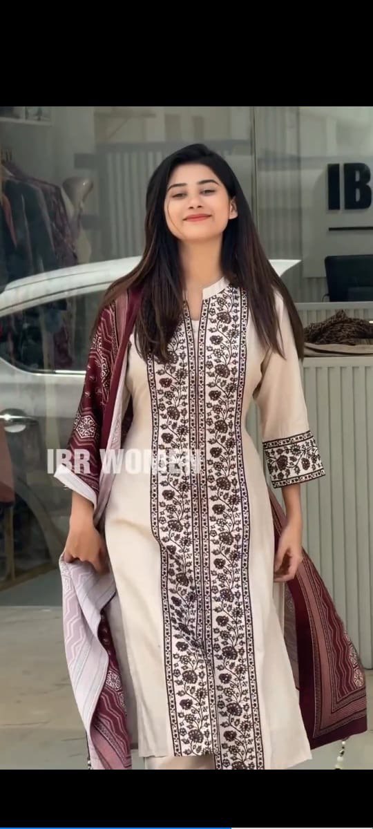 Premium Chanderi Silk 3-Piece Kurti Set with Heavy Multi Embroidery & Pure Chinon Dupatta