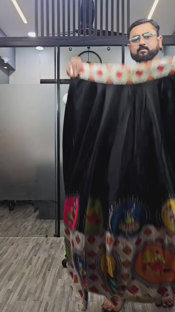 Rayon Cotton Gamthi Mirror Work Lehenga Choli with Printed Dupatta