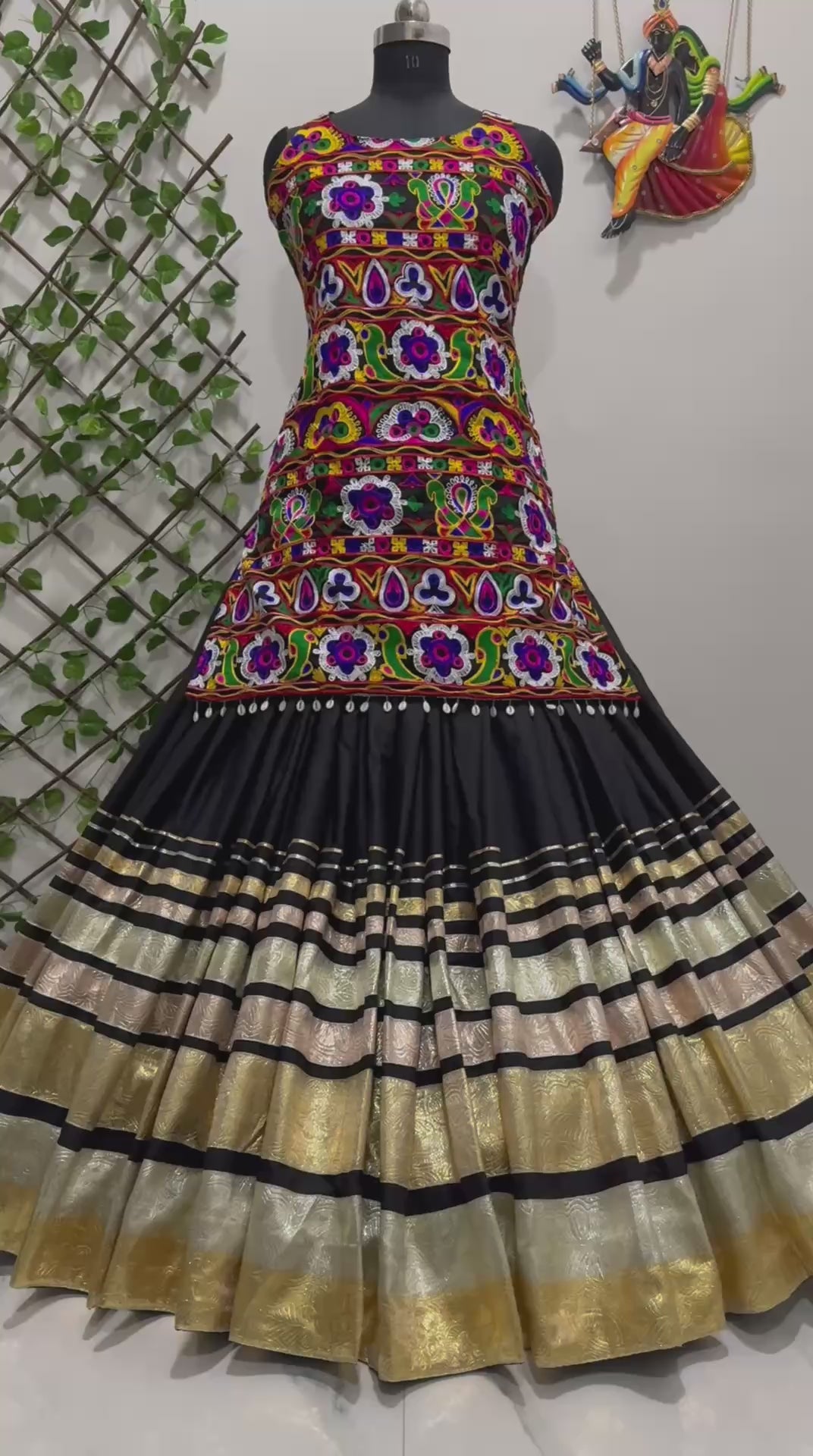 Heavy Muslin Cotton Western Kurti with Lehenga Set