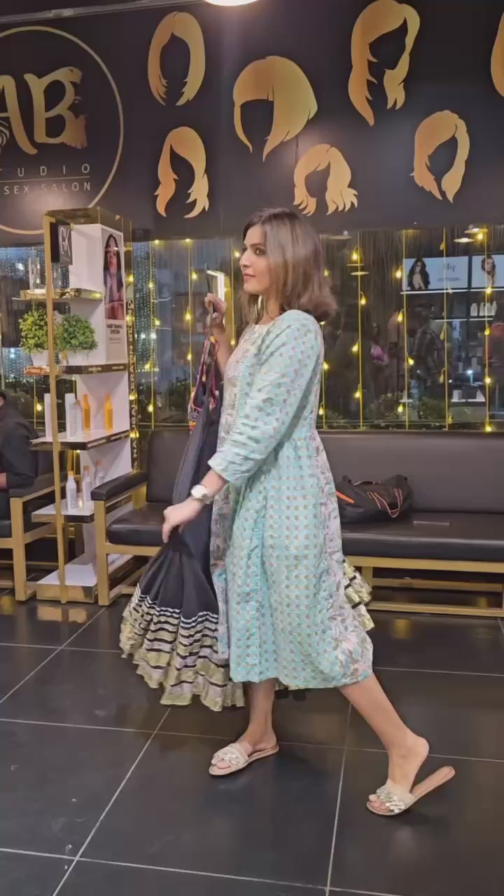 Heavy Muslin Cotton Western Kurti with Lehenga Set